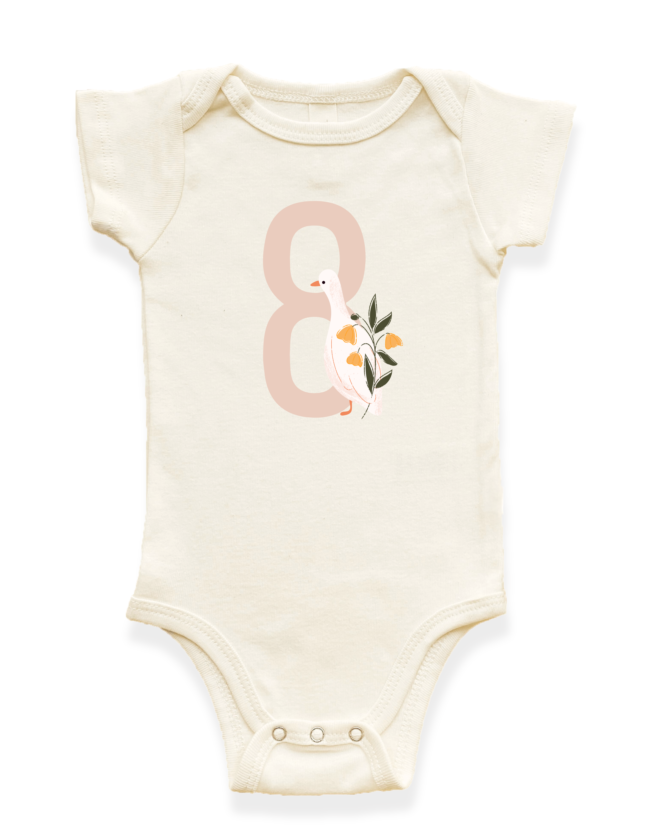 Goose Monthly Milestone Organic Baby Bodysuit