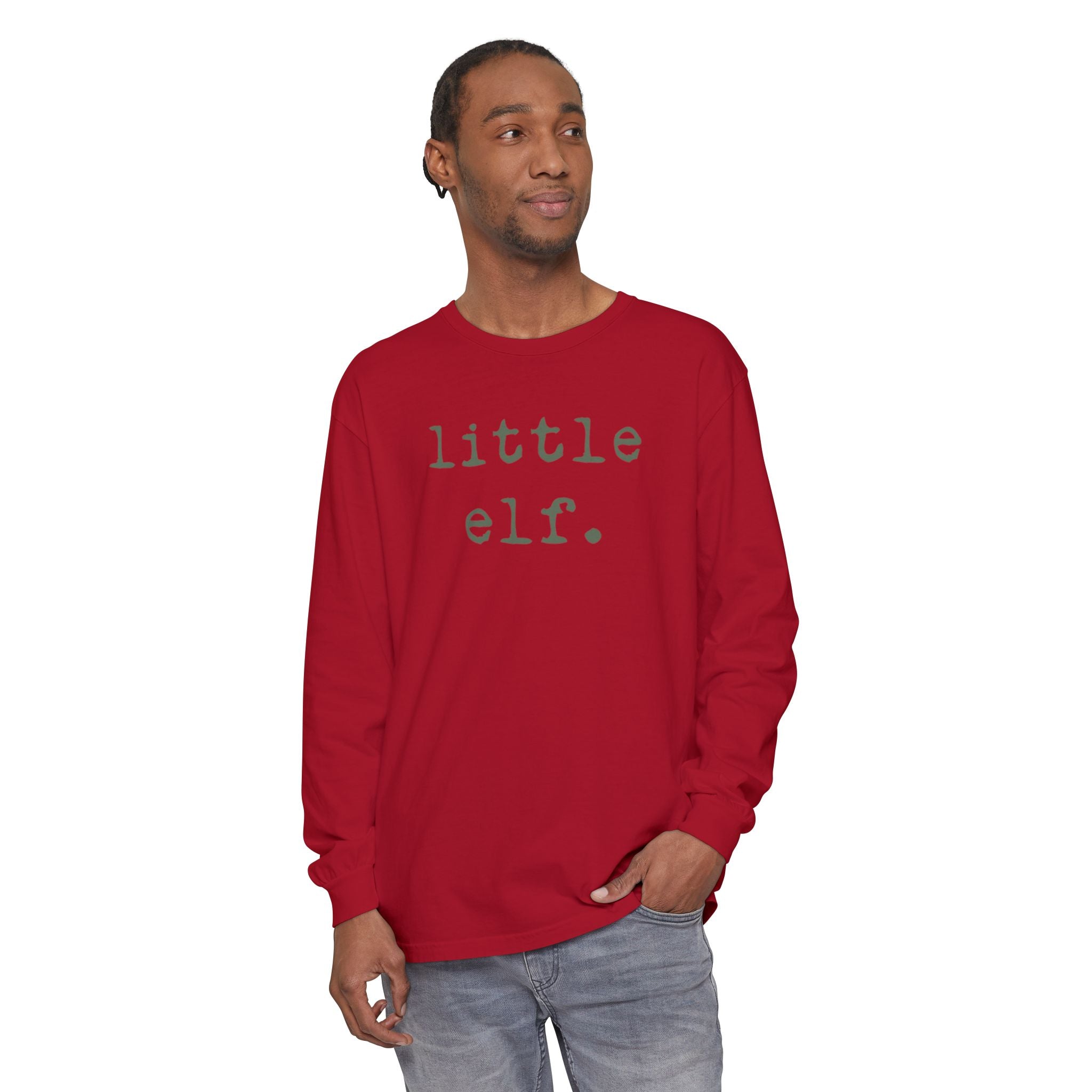 Little Elf (Olive) | Adult Long Sleeve T-Shirt
