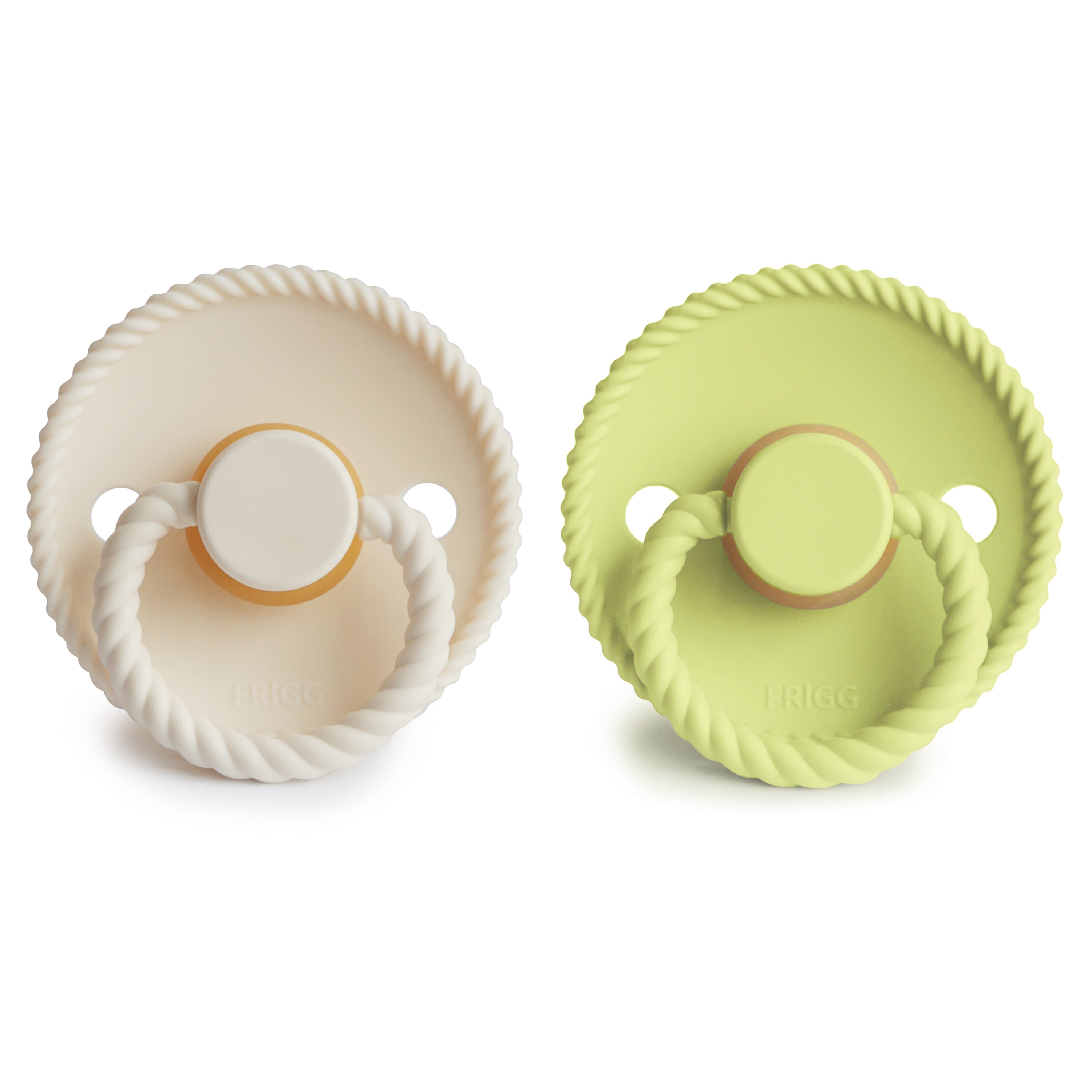 FRIGG Rope Natural Rubber Pacifier 2 - Pack - Tenth & Pine - FRIGG PACIFIERS - 6 - 18 months - Cream/Green Tea