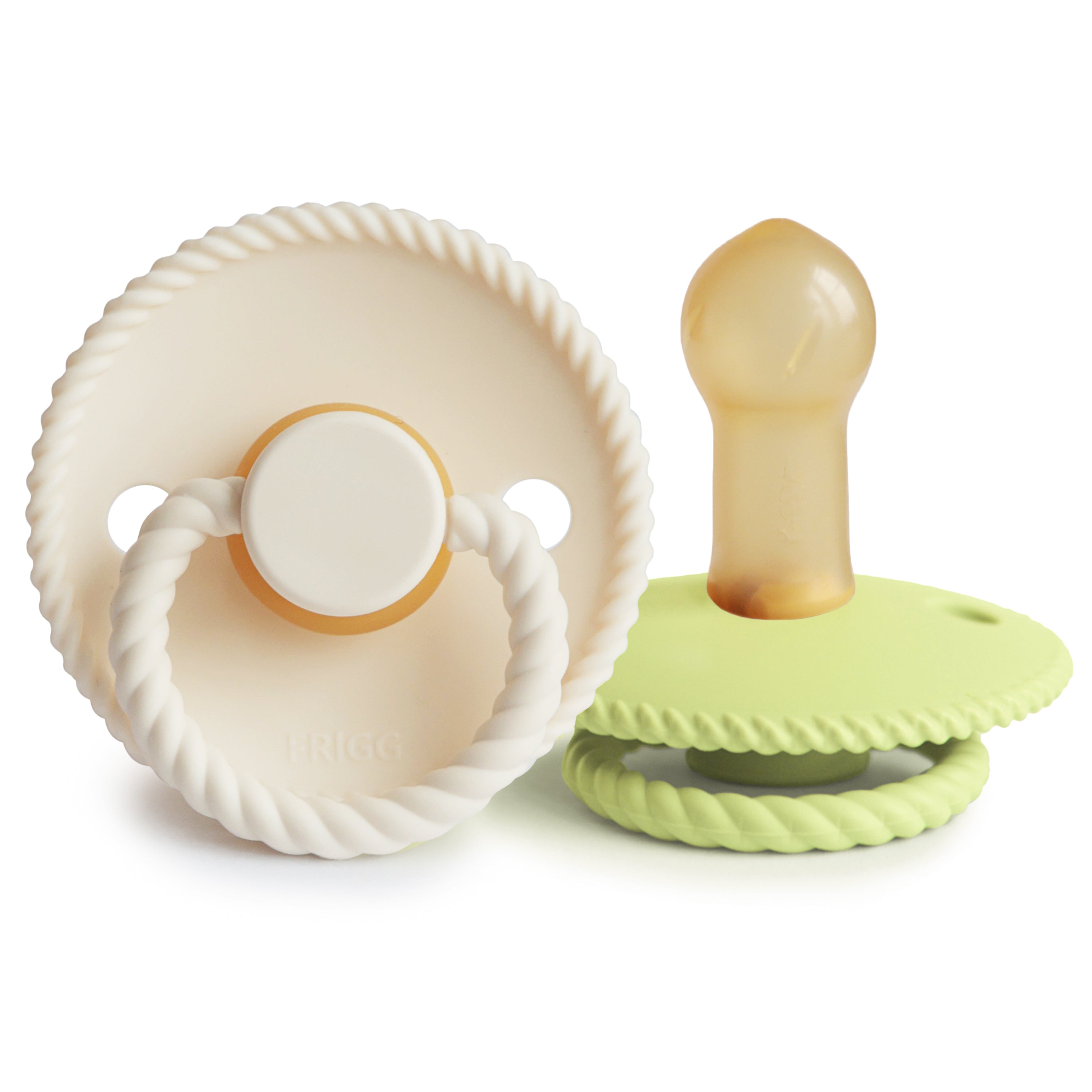 FRIGG Rope Natural Rubber Pacifier 2 - Pack - Tenth & Pine - FRIGG PACIFIERS - 6 - 18 months - Cream/Green Tea