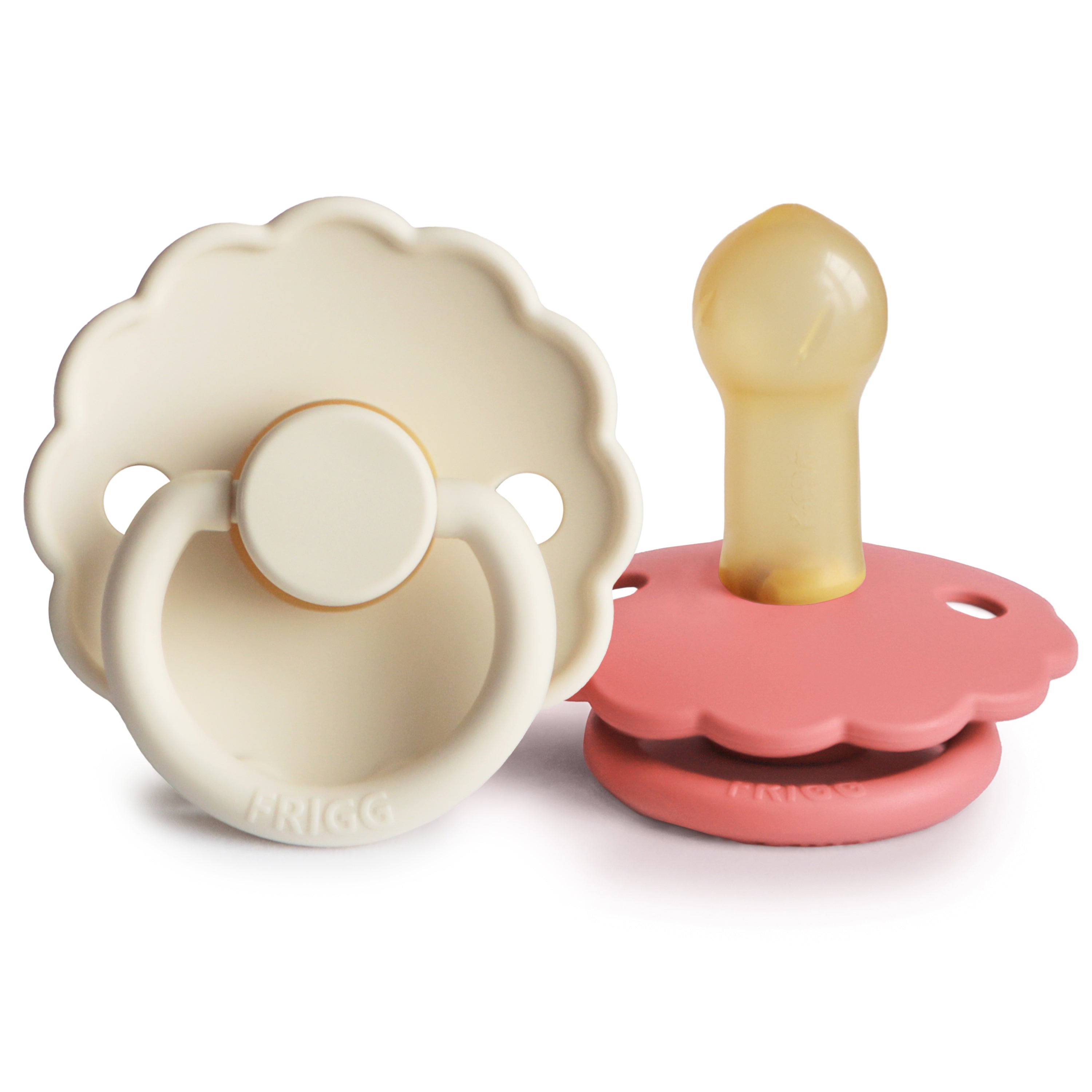 FRIGG Daisy Natural Rubber Pacifier 2 - Pack - Tenth & Pine - FRIGG PACIFIERS - 6 - 18 months - Cream/Poppy