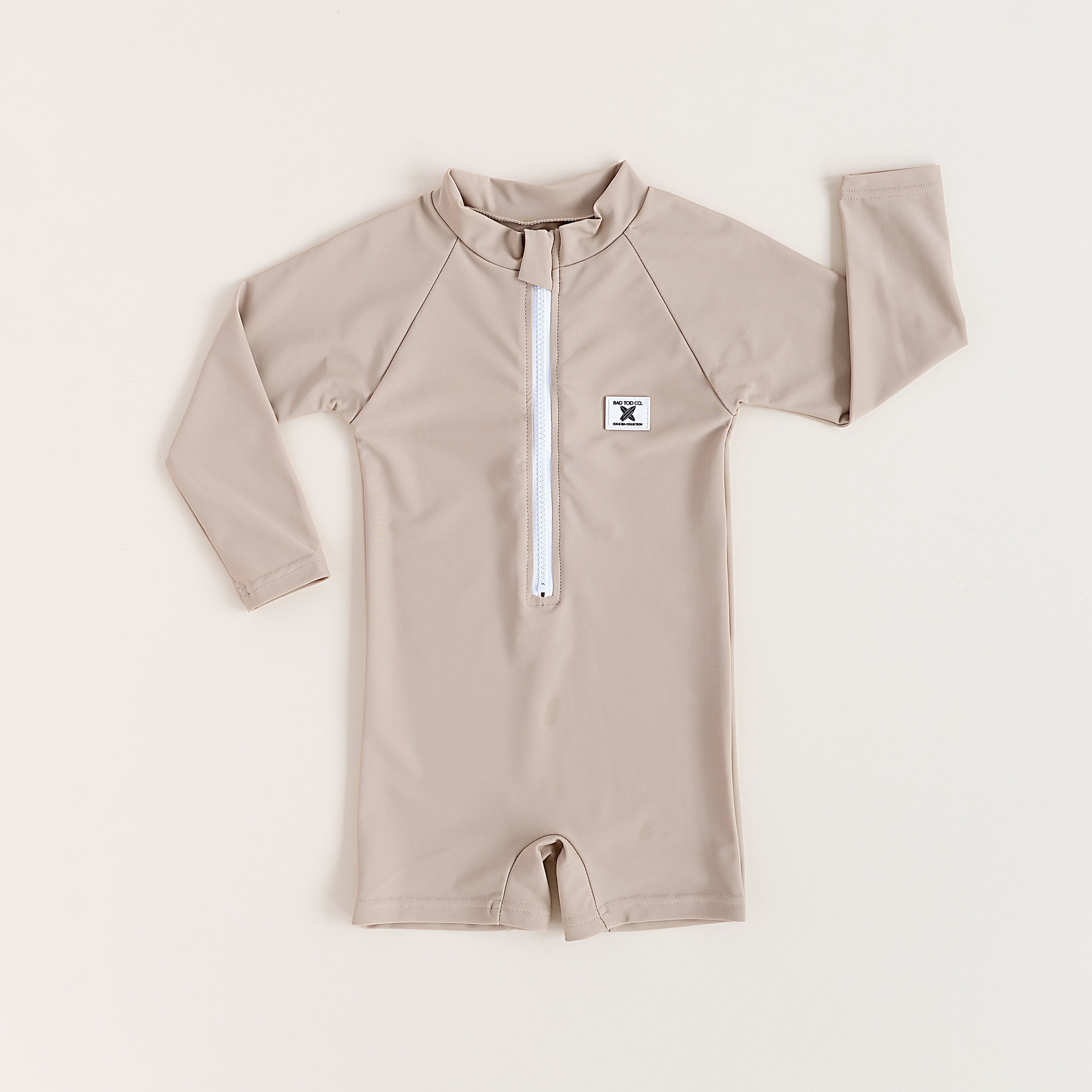 UPF 50 RASHGUARD ONESIE - LATTE