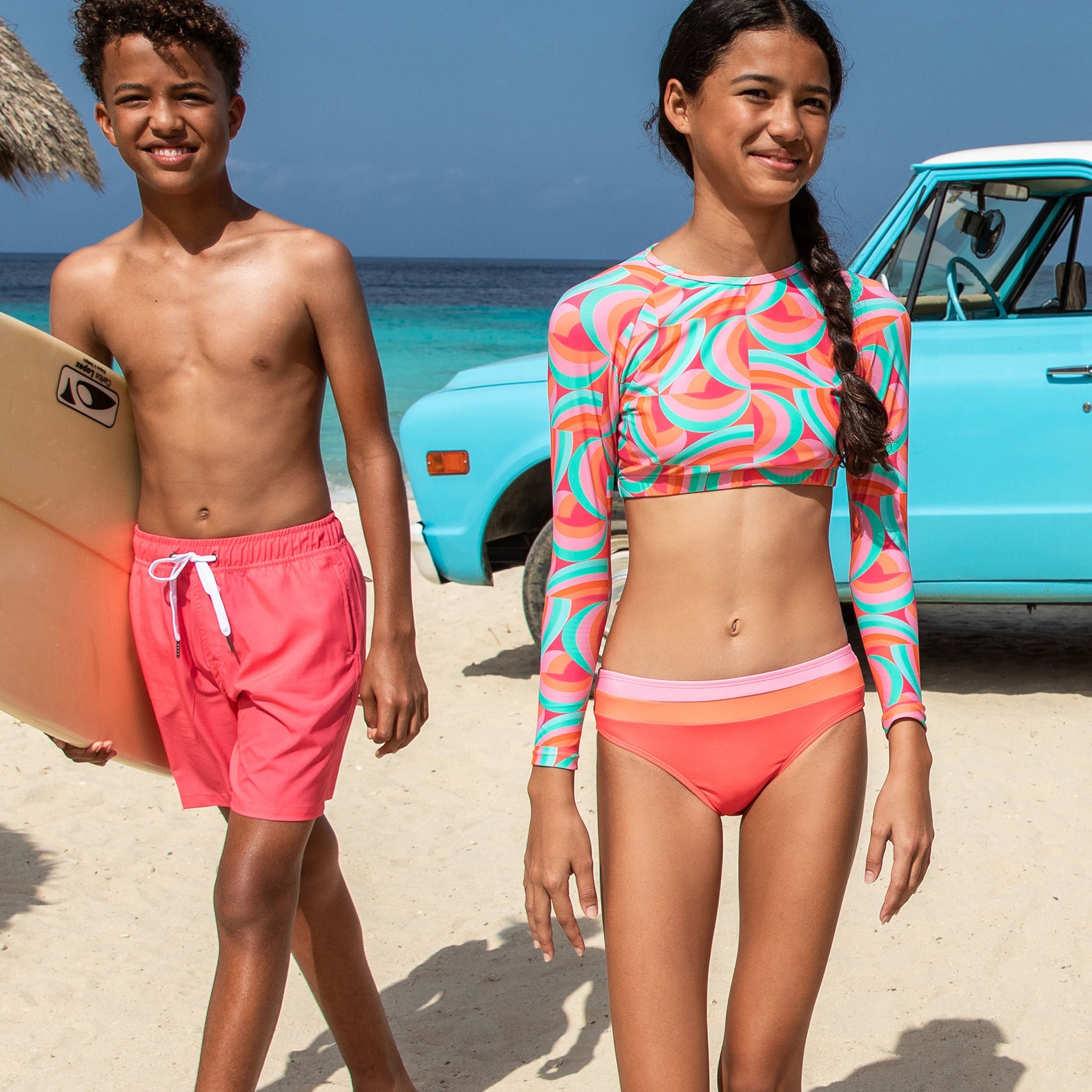 Geo Melon Sustainable Crop LS Rash Top Set