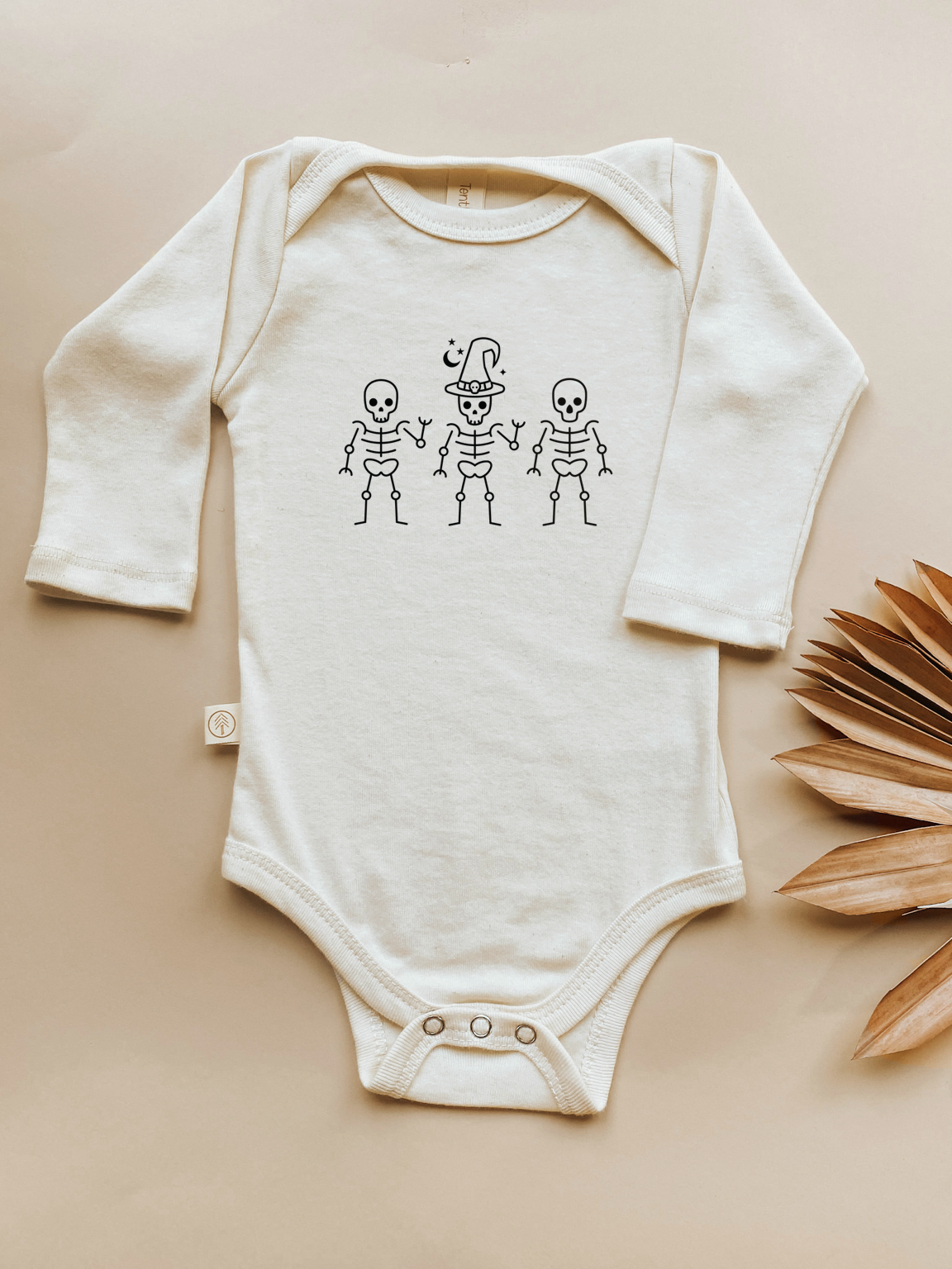 Skeletons Organic Cotton Baby Bodysuit Long Sleeve