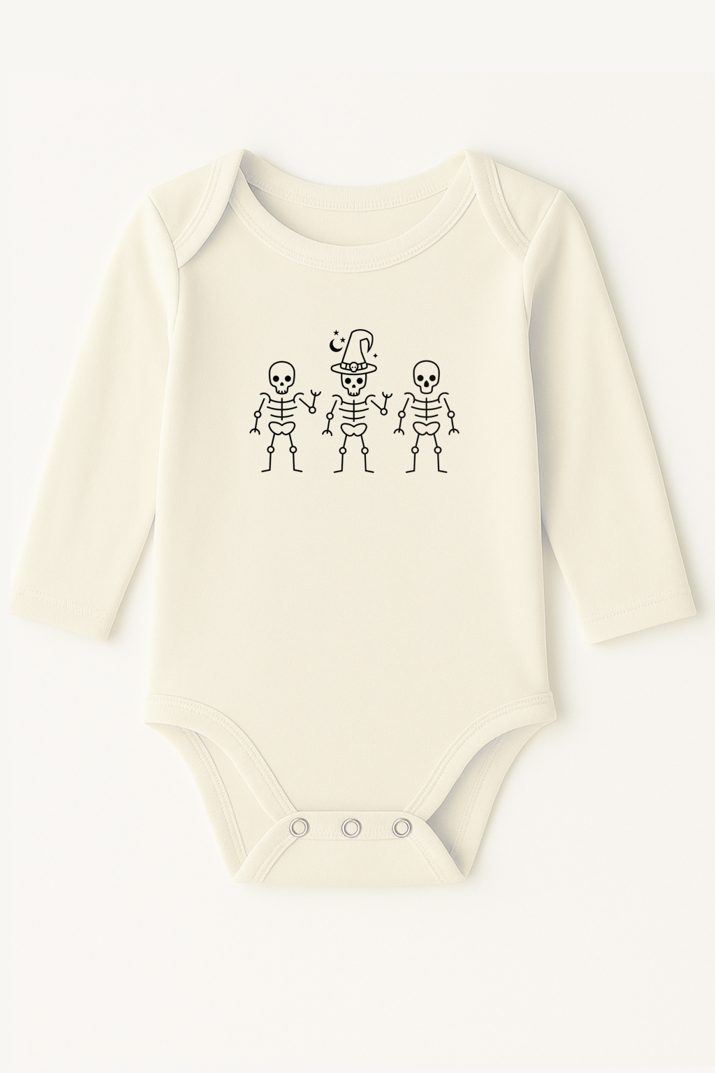 Skeletons Organic Cotton Baby Bodysuit Long Sleeve