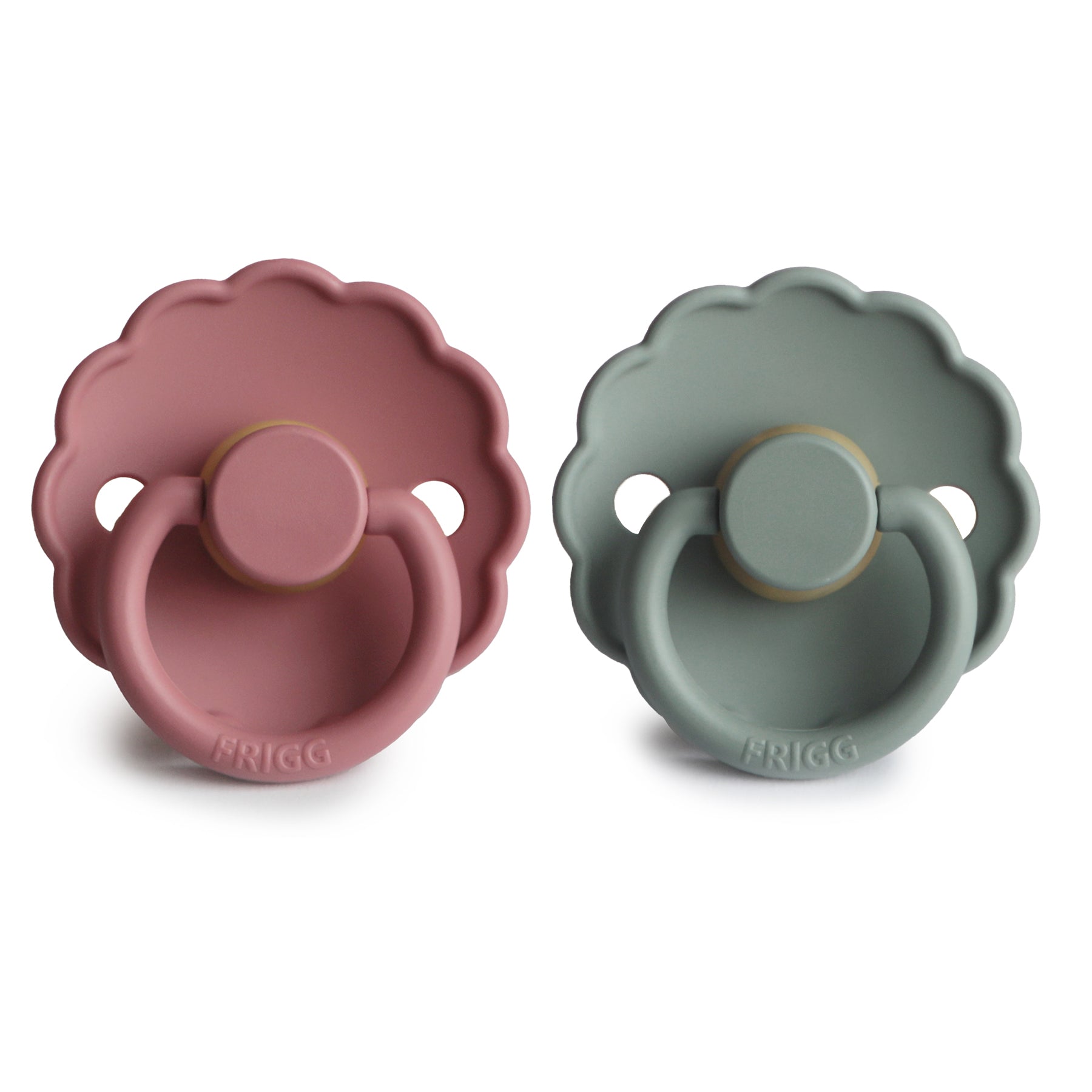 FRIGG Daisy Natural Rubber Pacifier 2 - Pack - Tenth & Pine - FRIGG PACIFIERS - 6 - 18 months - Pink Cream/Poppy