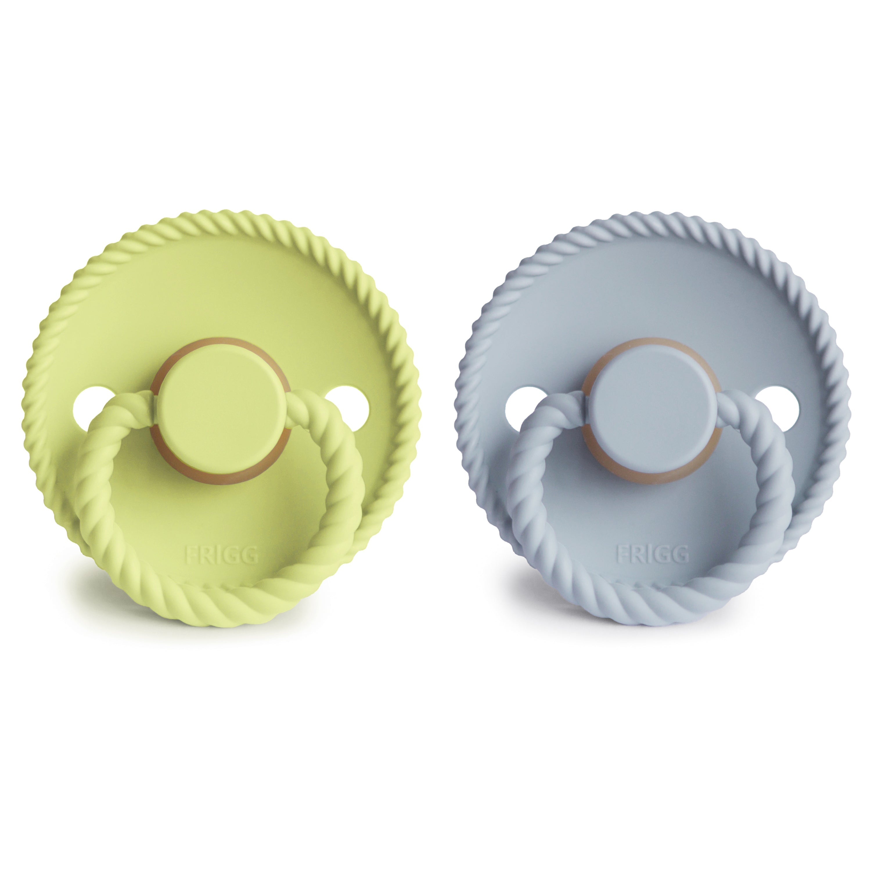 FRIGG Rope Natural Rubber Pacifier 2 - Pack - Tenth & Pine - FRIGG PACIFIERS - 6 - 18 months - Cream/Green Tea