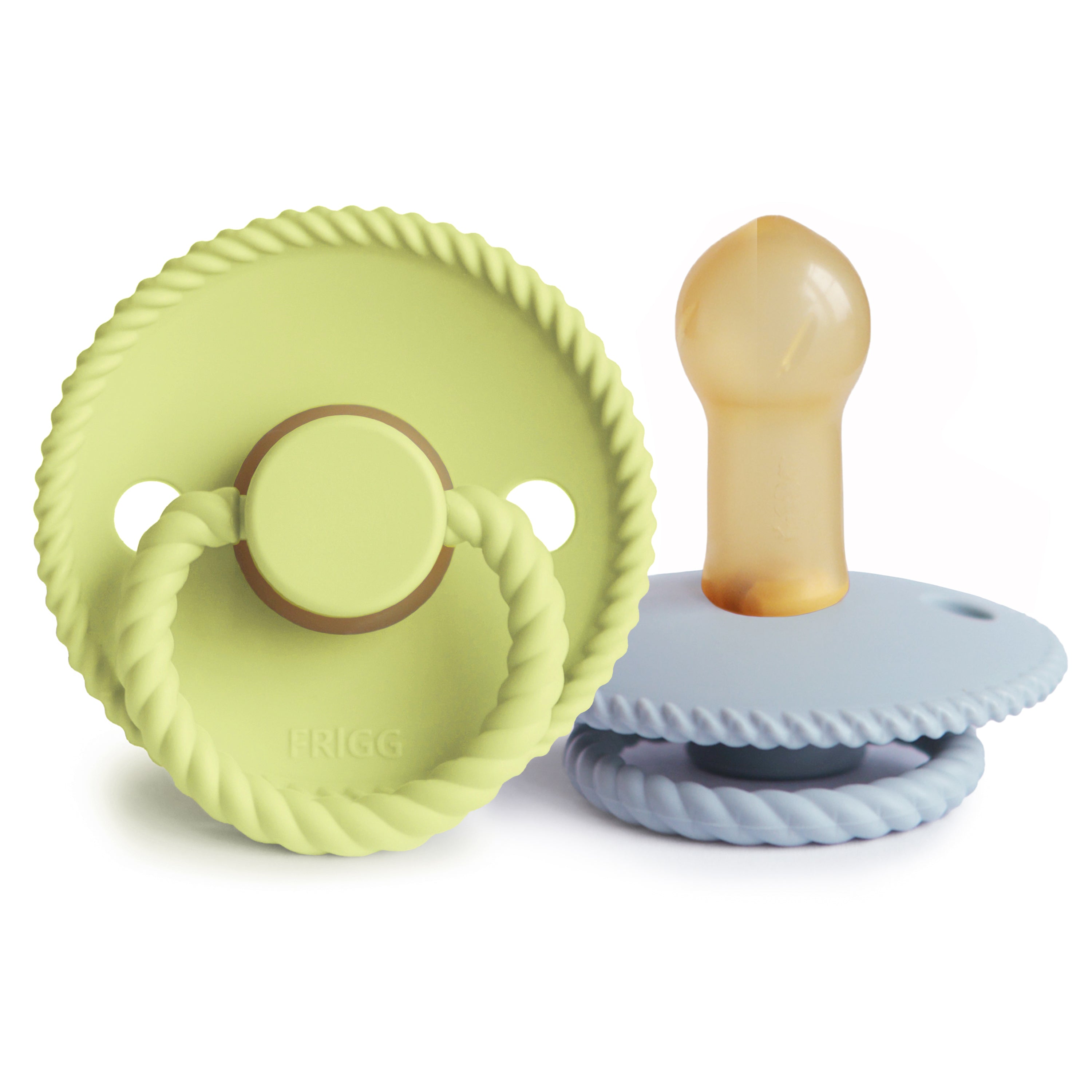 FRIGG Rope Natural Rubber Pacifier 2 - Pack - Tenth & Pine - FRIGG PACIFIERS - 6 - 18 months - Green Tea/Powder Blue