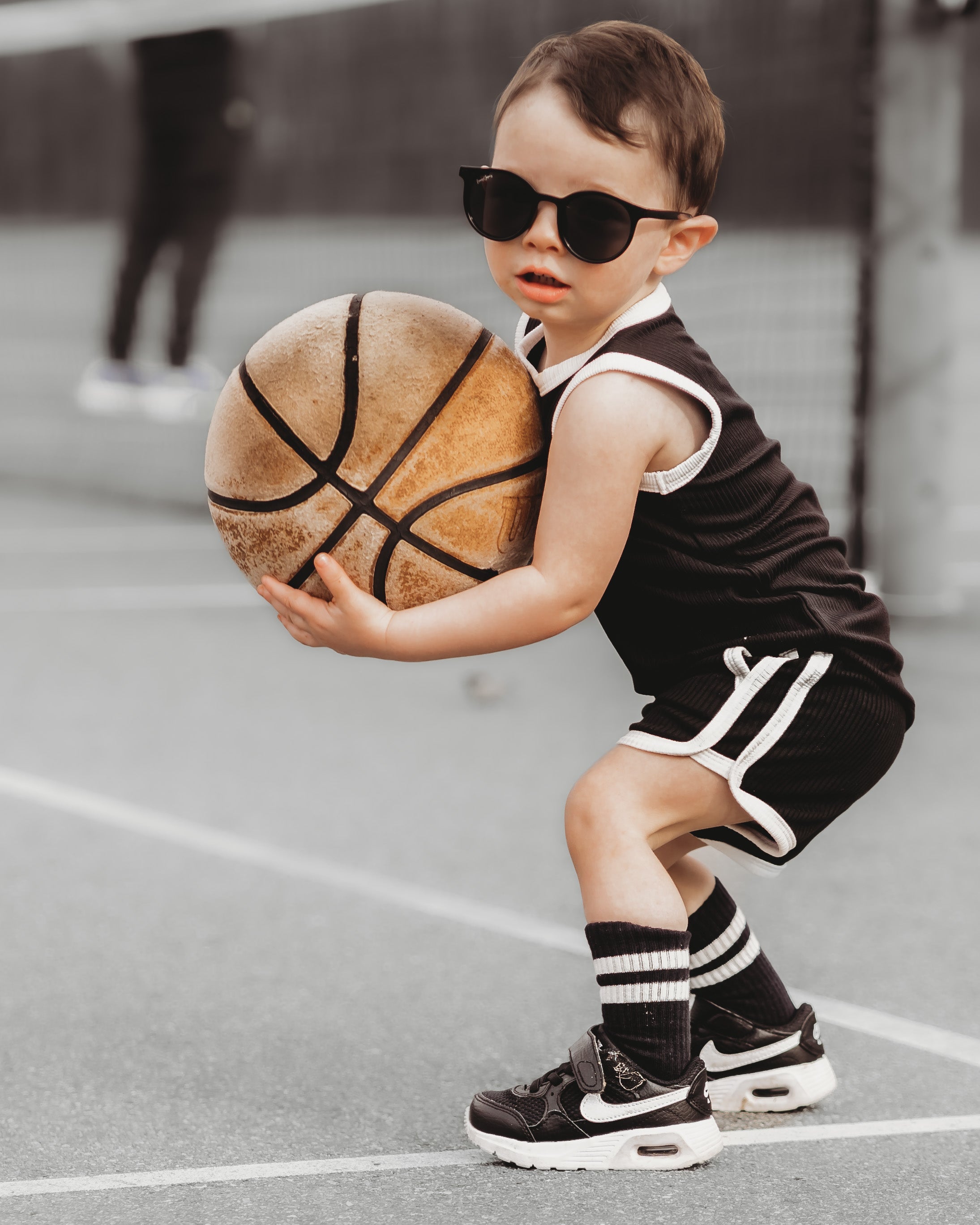 TRACK SHORTS SET- Bamboo Rib Midnight