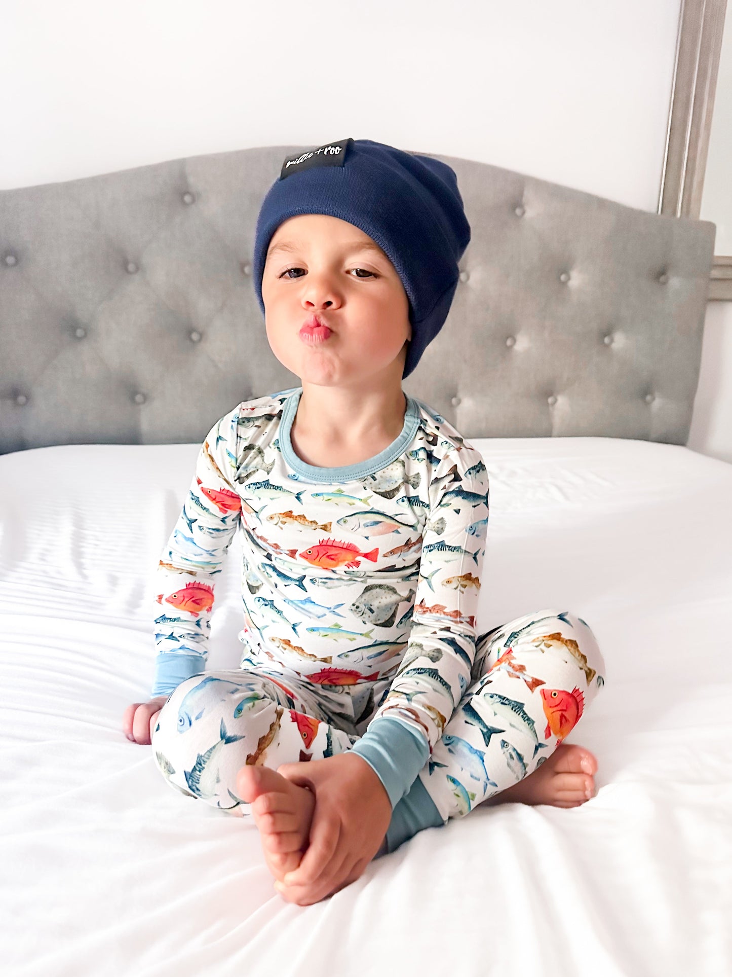 BAMBOO CUFF BEANIE- Navy