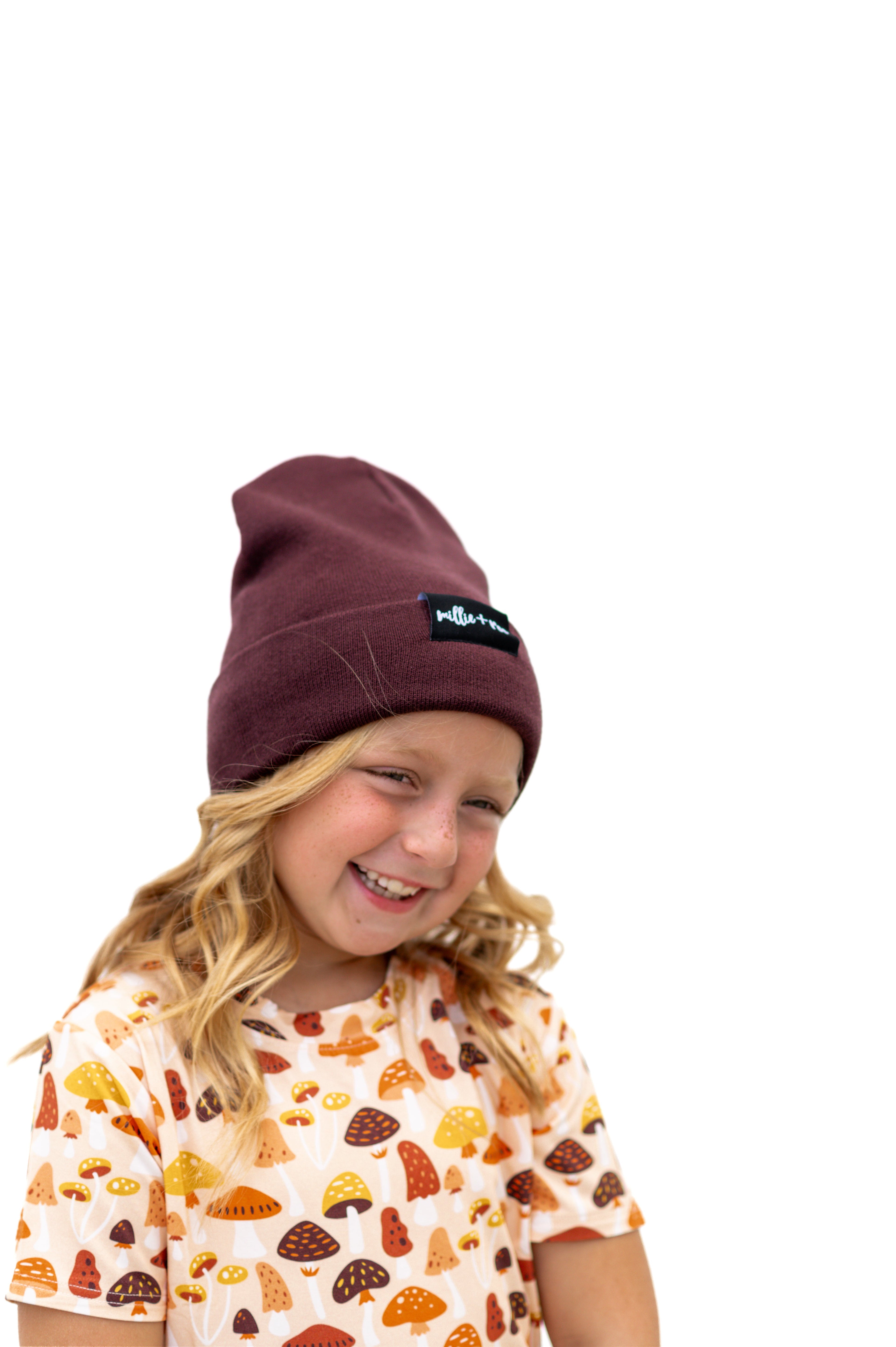 BAMBOO CUFF BEANIE- Black Cherry