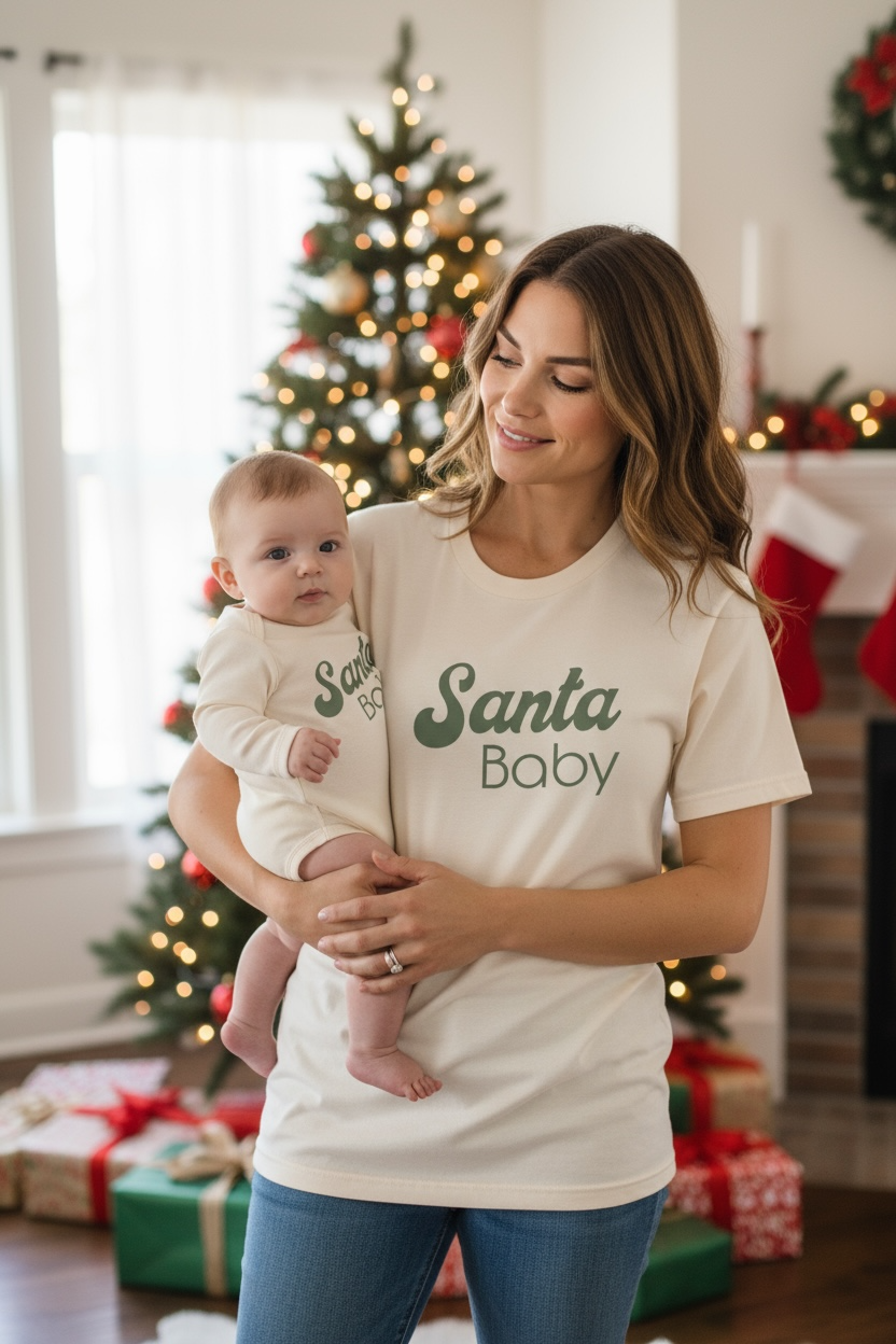 Santa Baby (Olive) | Adult Short Sleeve T-Shirt