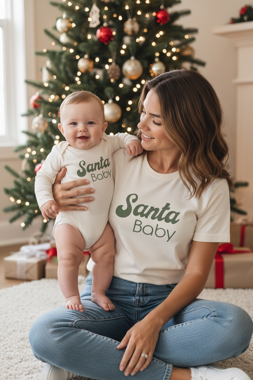 Santa Baby (Olive) | Adult Short Sleeve T-Shirt