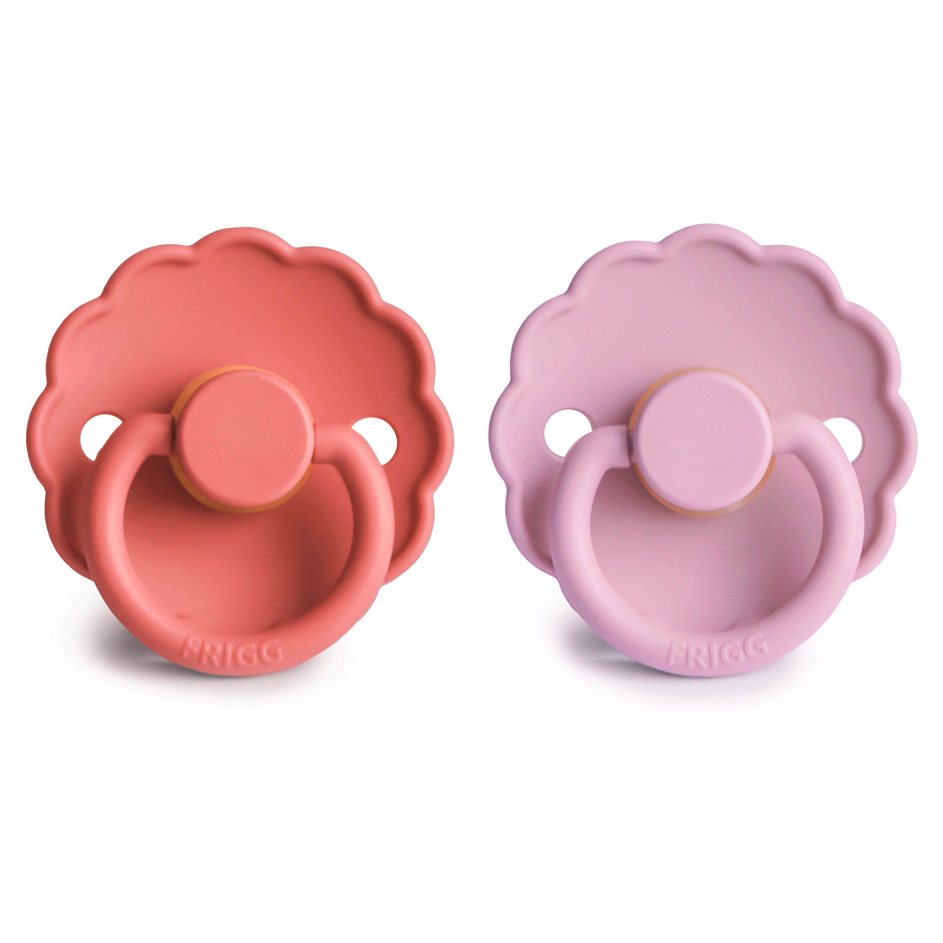 FRIGG Daisy Natural Rubber Pacifier 2 - Pack - Tenth & Pine - FRIGG PACIFIERS - 6 - 18 months - Pink Cream/Poppy