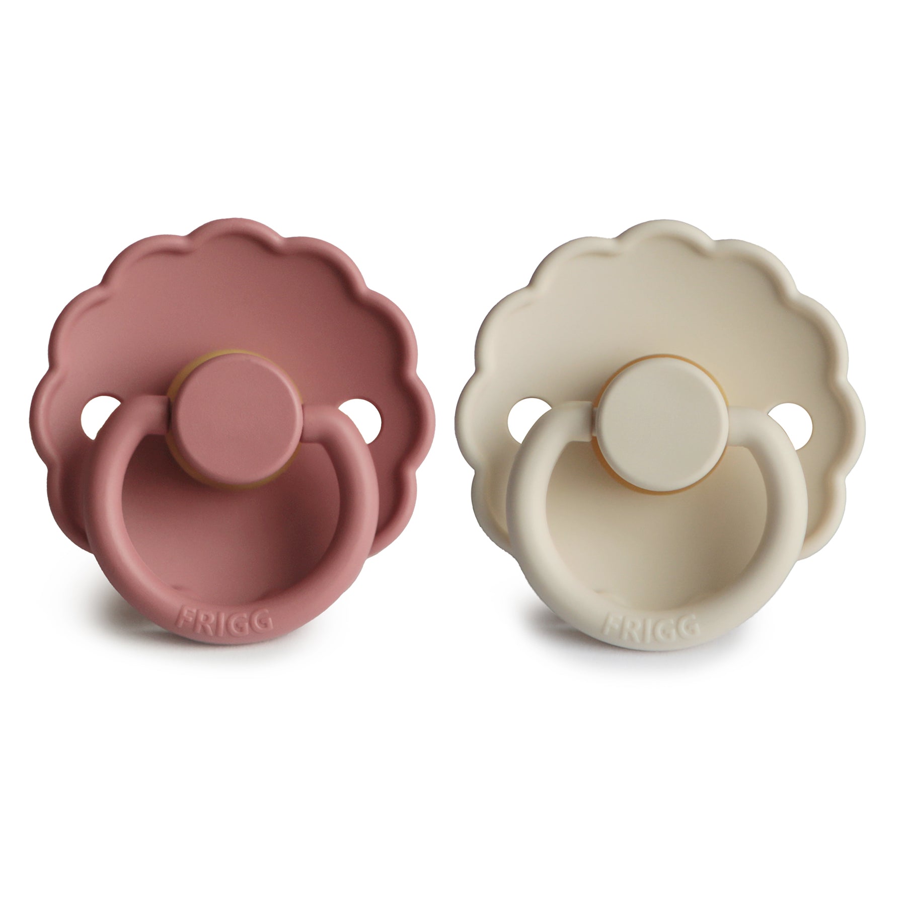 FRIGG Daisy Natural Rubber Pacifier 2 - Pack - Tenth & Pine - FRIGG PACIFIERS - 6 - 18 months - Pink Cream/Poppy