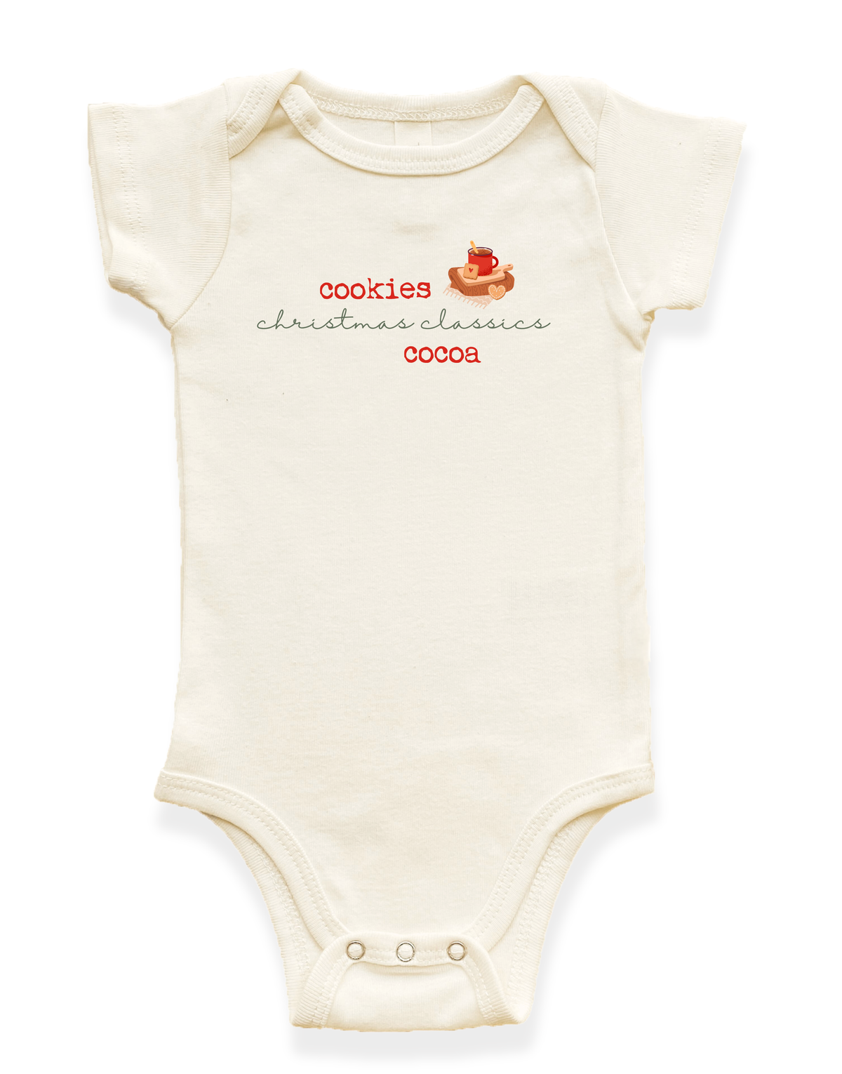 Cookies, Christmas Classics, Cocoa Organic Baby Bodysuit