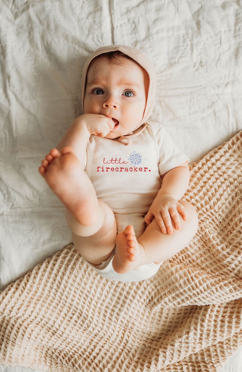 Little Firecracker Organic Cotton Short Sleeve Baby Bodysuit