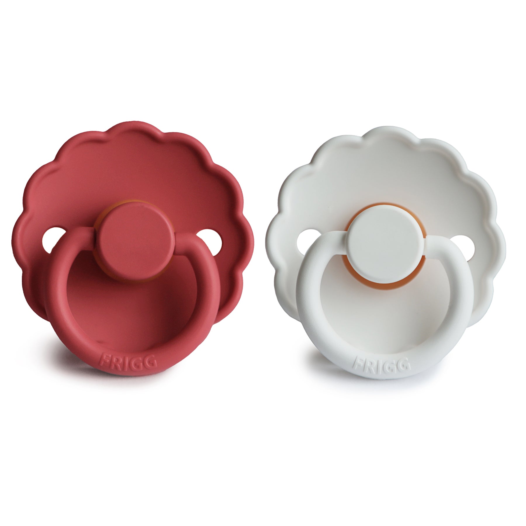 FRIGG Daisy Natural Rubber Pacifier 2 - Pack - Tenth & Pine - FRIGG PACIFIERS - 6 - 18 months - Pink Cream/Poppy