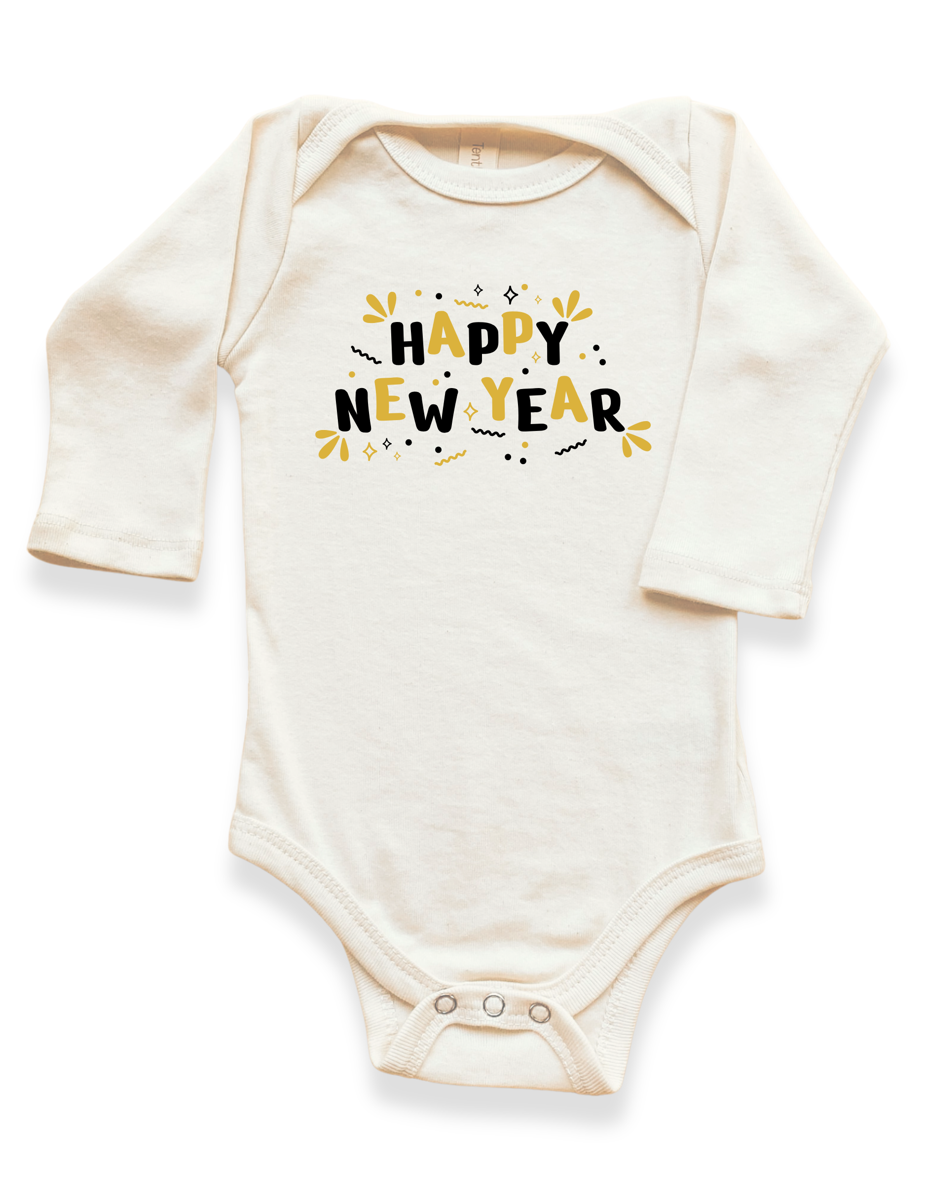 Happy New Year Organic Baby Bodysuit Long Sleeve