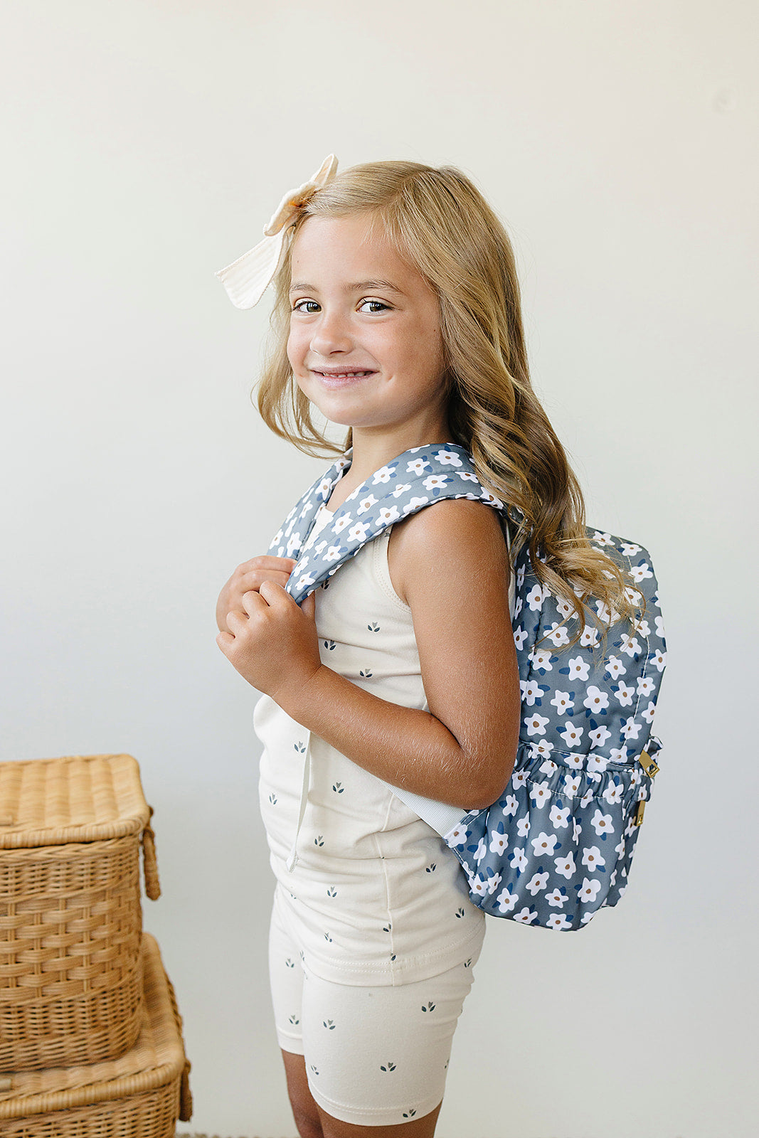 Green Floral Mini Backpack