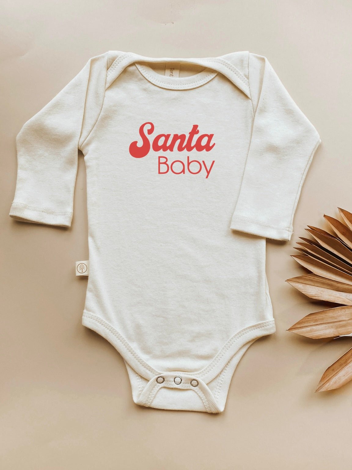 Baby Santa Baby Graphic Long Sleeve Organic Bodysuit - Tenth & Pine - Long Sleeve Onesie - 0 - 3M