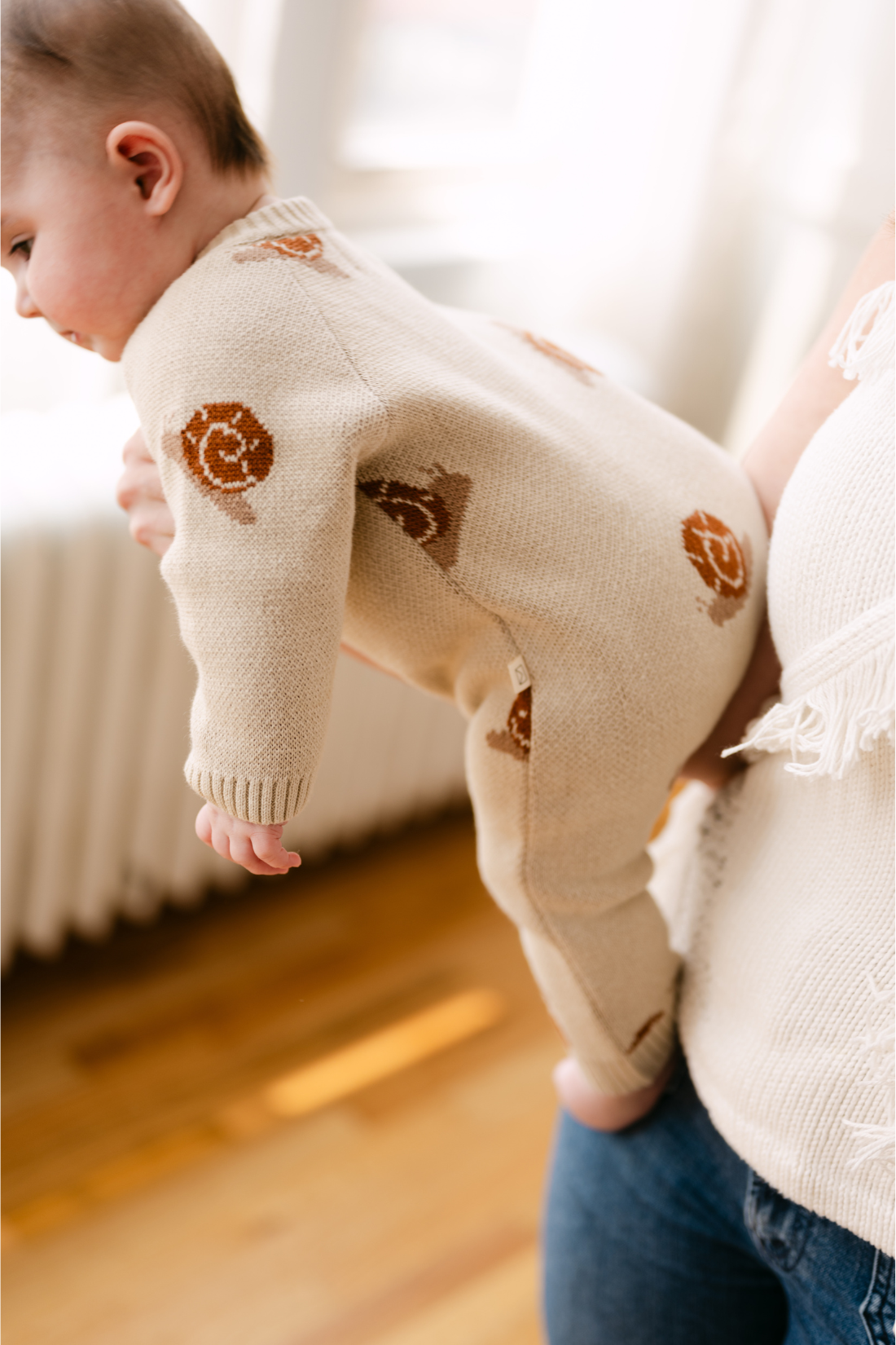 Organic Snail Romper in Oatmeal