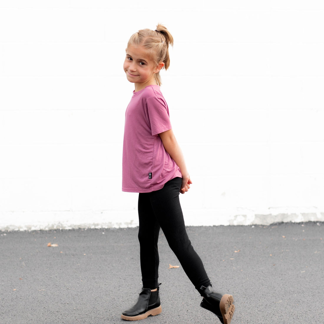 BAMBOO BASIC TEE - Mauve - Tenth & Pine - basic tee - 0/6m