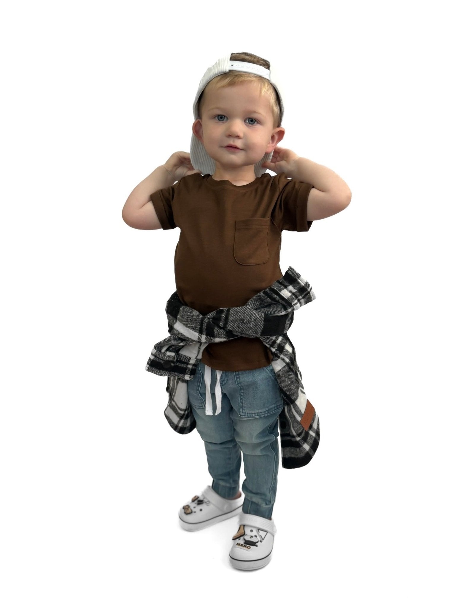 BAMBOO POCKET TEE - CHOCOLATE - Tenth & Pine - 3 - 6M