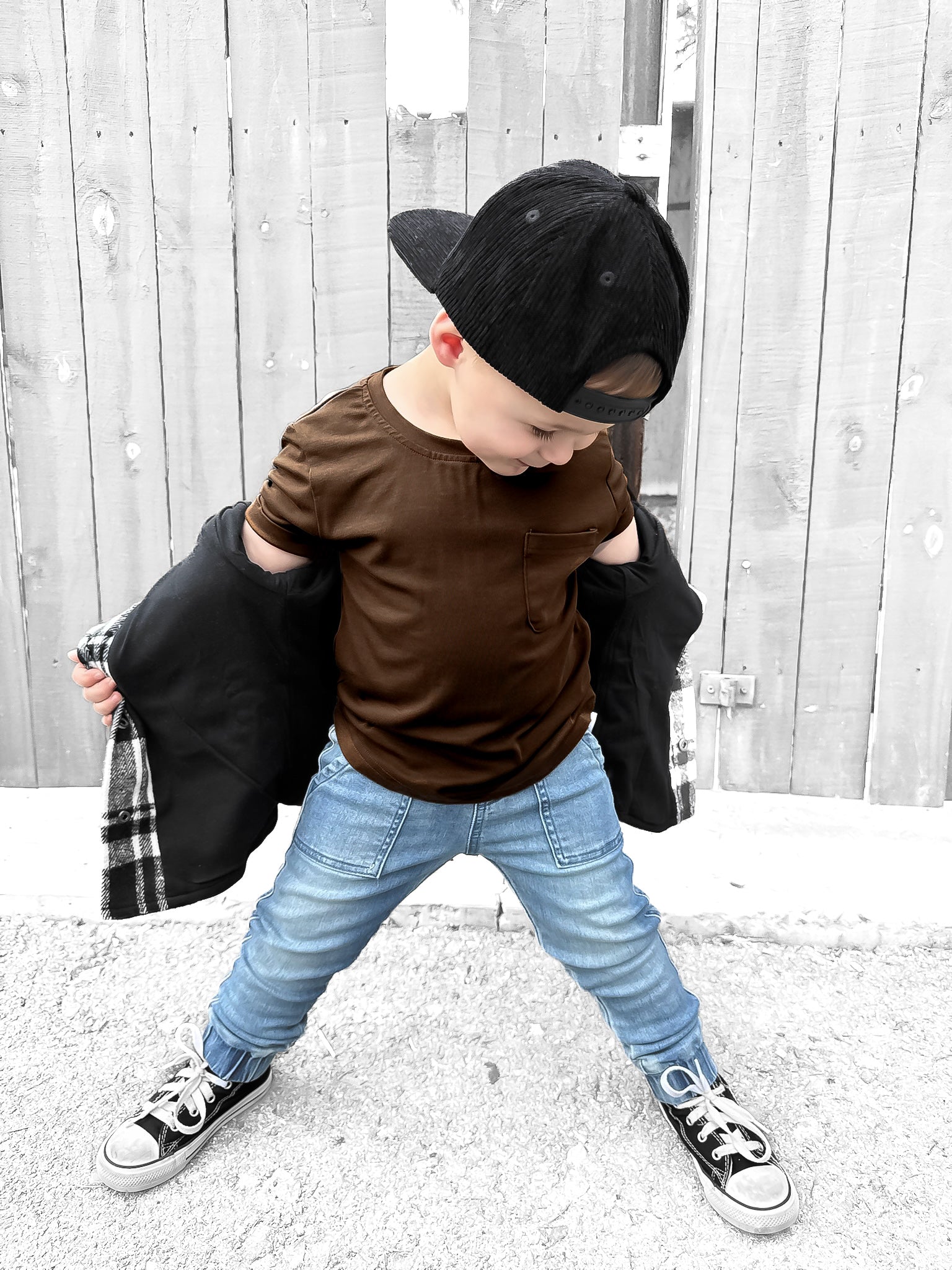 BAMBOO POCKET TEE - CHOCOLATE - Tenth & Pine - 3 - 6M