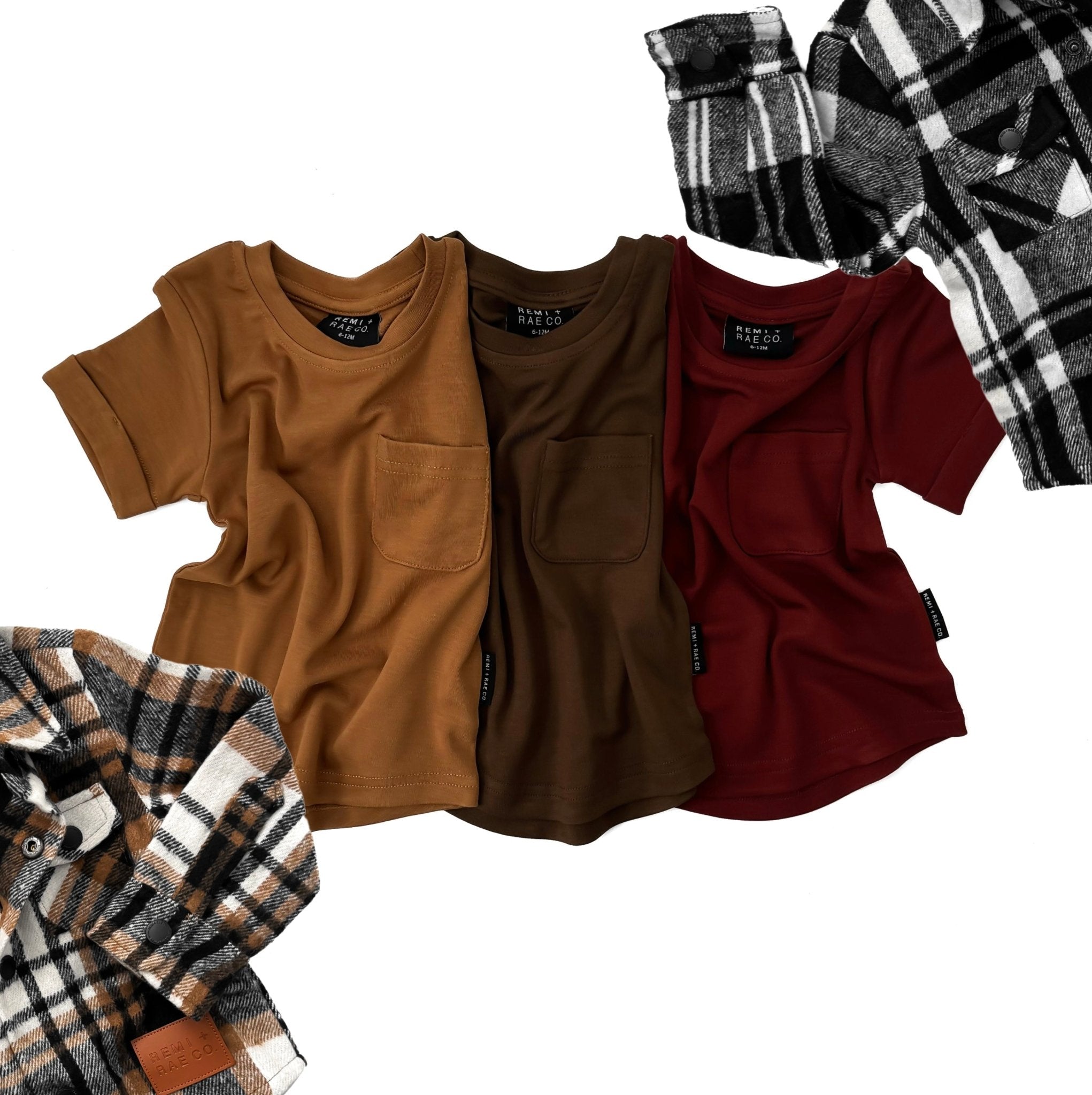 BAMBOO POCKET TEE - CHOCOLATE - Tenth & Pine - 3 - 6M