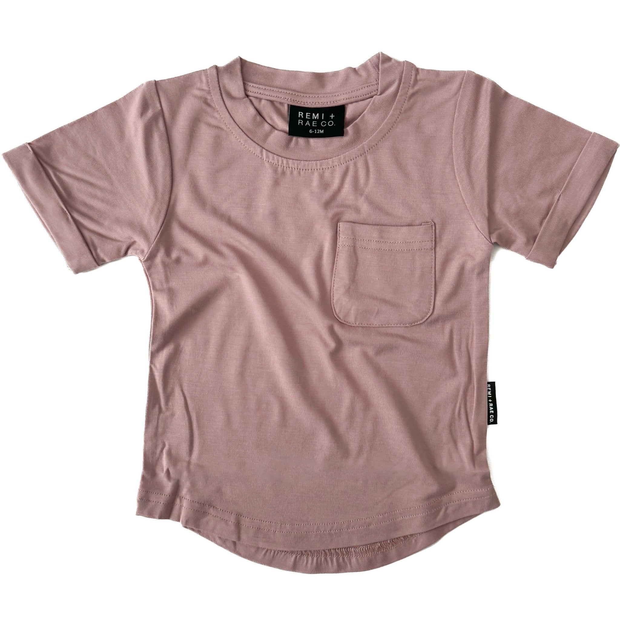 BAMBOO POCKET TEE - DESERT ROSE - Tenth & Pine - 3 - 6M