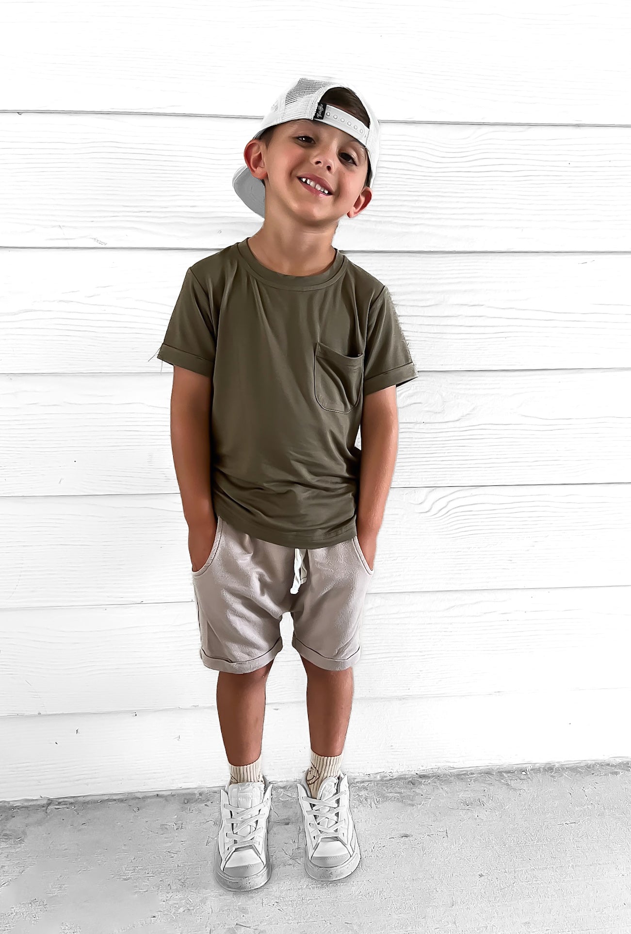BAMBOO POCKET TEE - PINE - Tenth & Pine - 3 - 6M