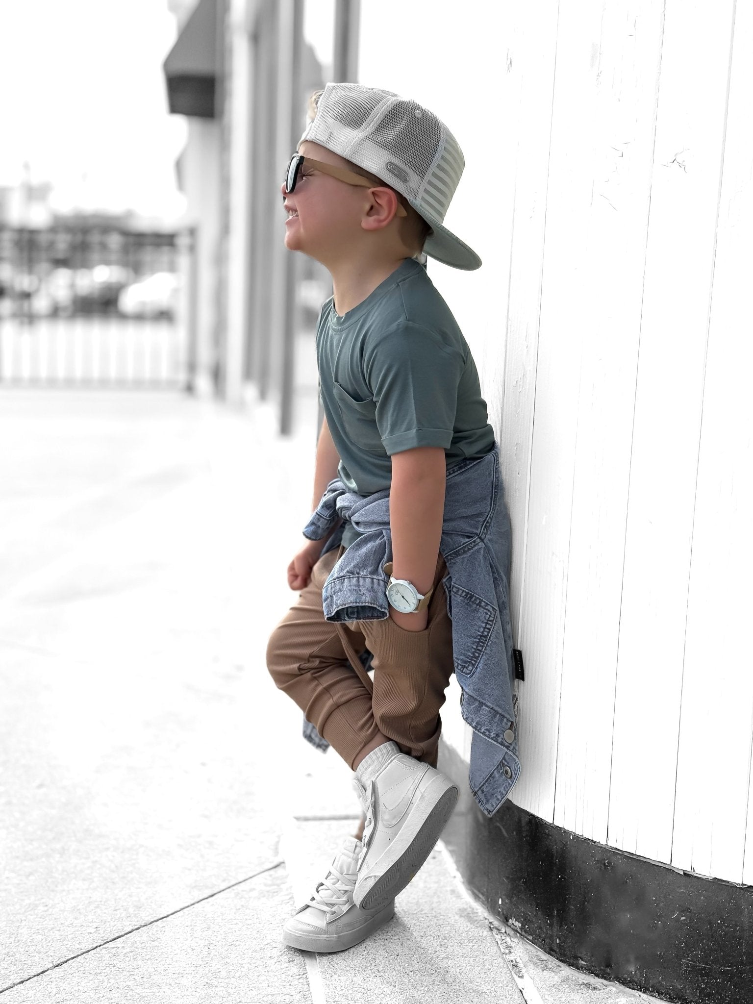 BAMBOO POCKET TEE - SPRUCE - Tenth & Pine - 3 - 6M
