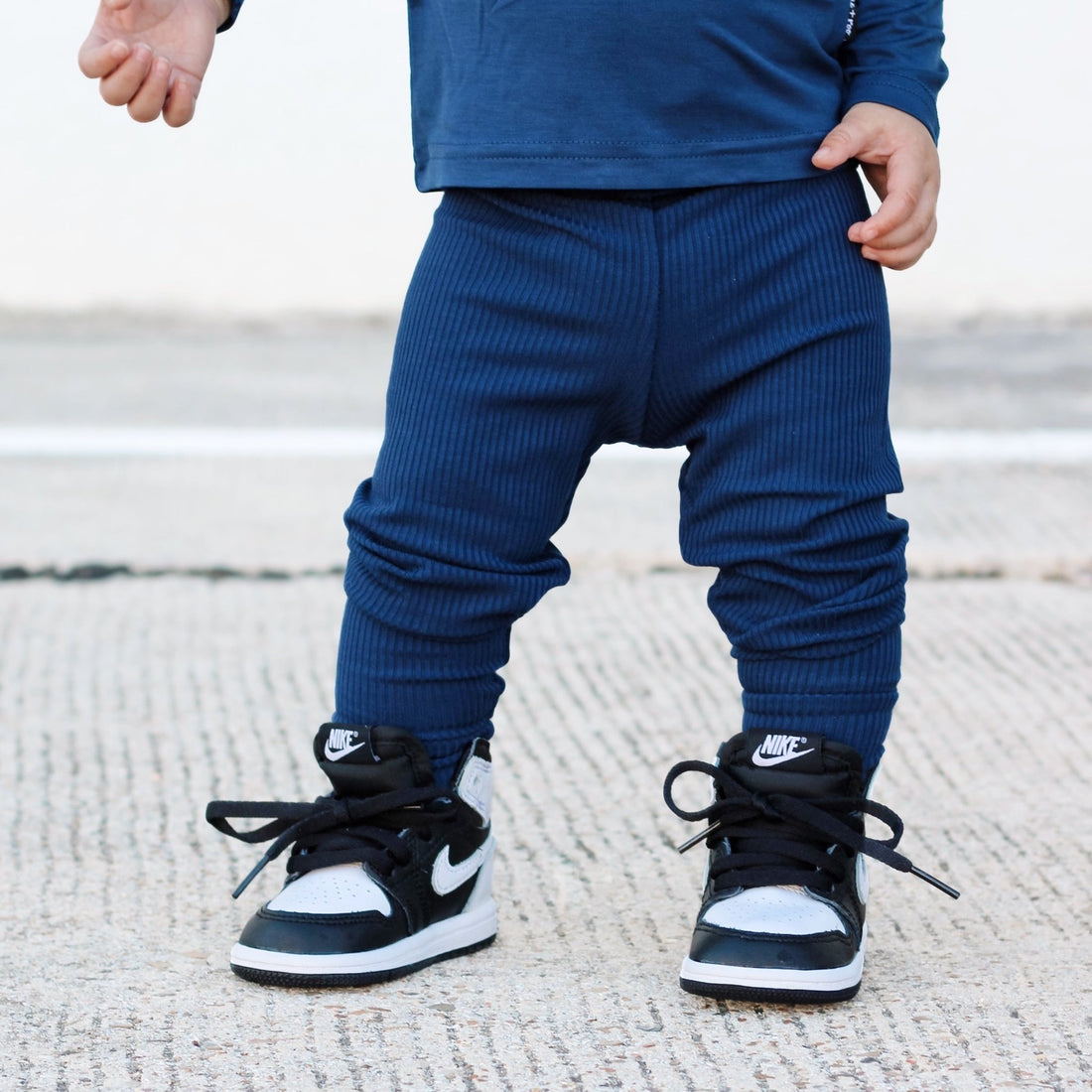 BAMBOO RIB LEGGINGS - Navy - Tenth & Pine - leggings - 0/6m