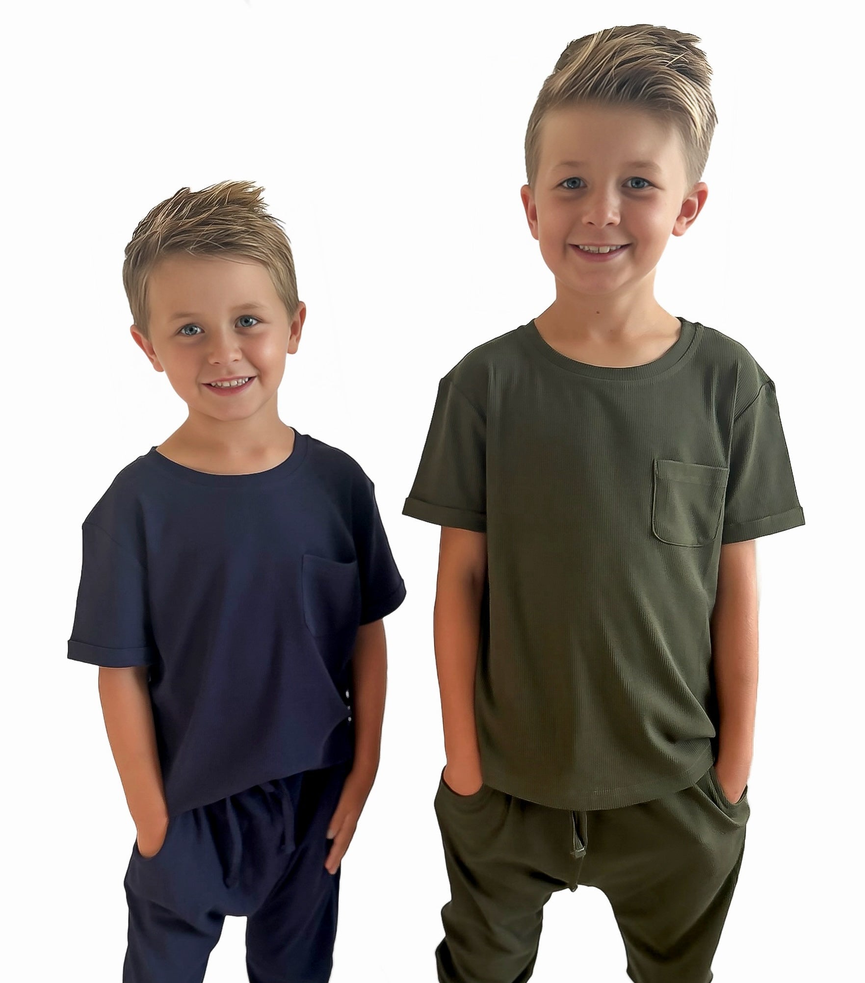 BAMBOO RIBBED JOGGERS - NAVY - Tenth & Pine - 3 - 6M