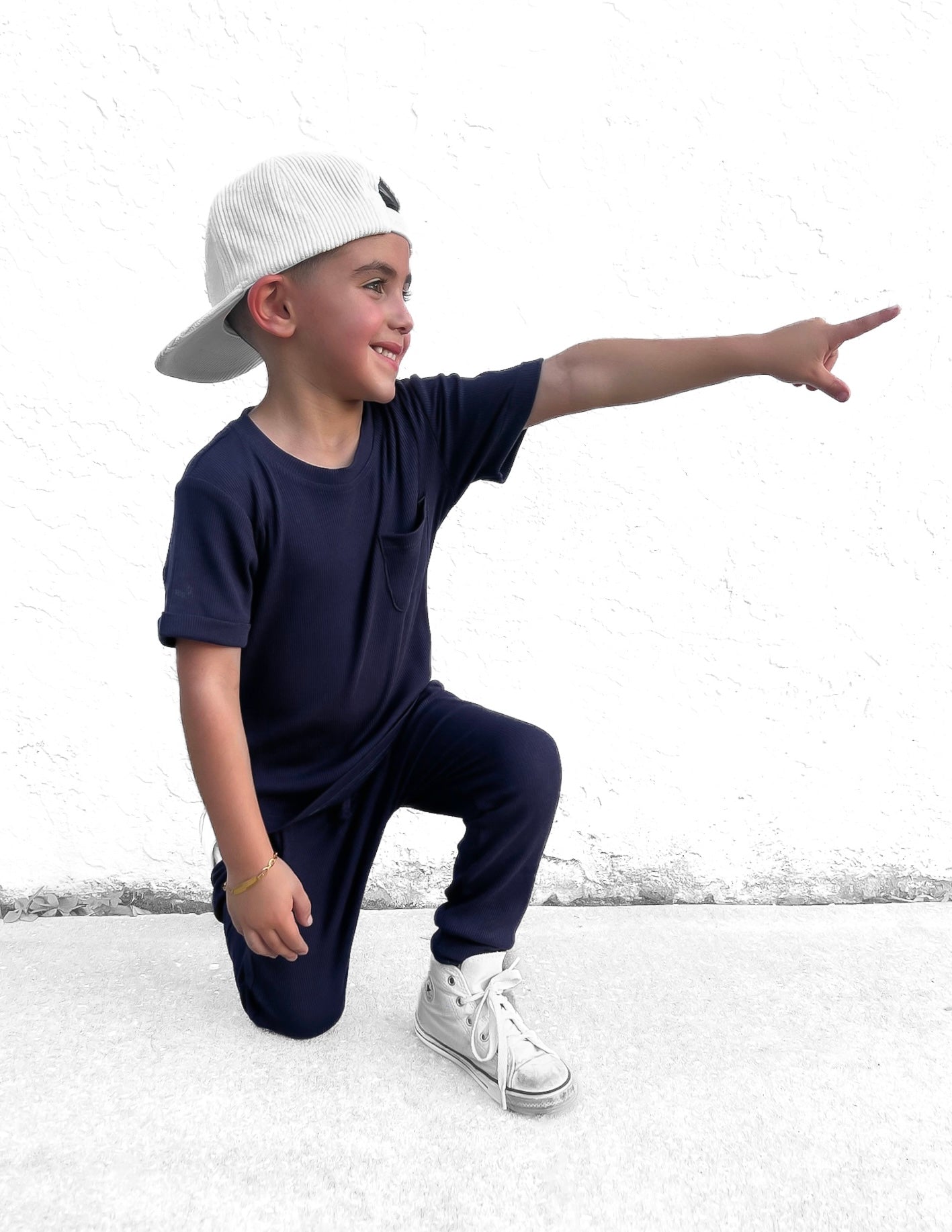 BAMBOO RIBBED JOGGERS - NAVY - Tenth & Pine - 3 - 6M