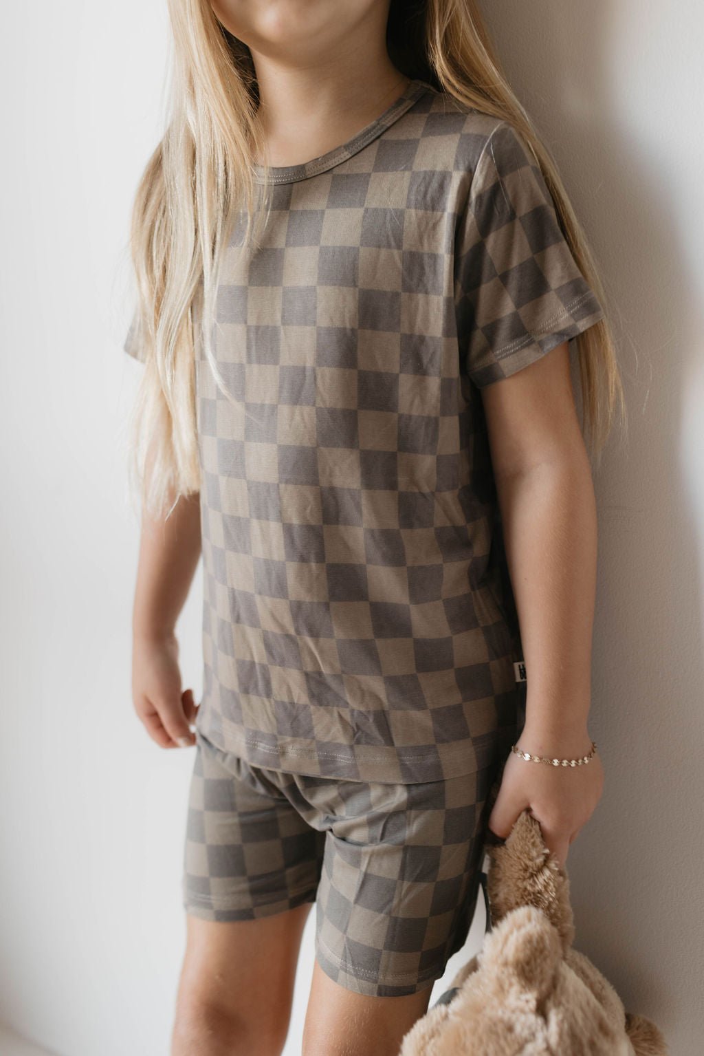 Bamboo Short Set | Faded Brown Checkerboard - Tenth & Pine - Short Set - 2/3 Years - forever french baby