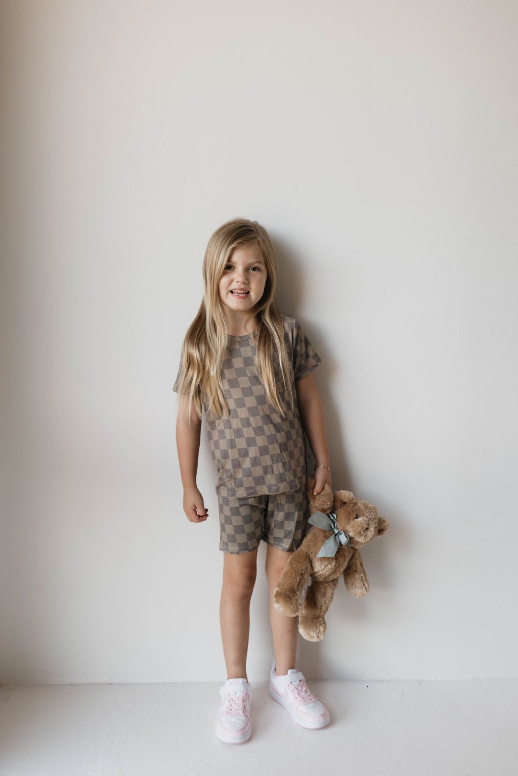 Bamboo Short Set | Faded Brown Checkerboard - Tenth & Pine - Short Set - 2/3 Years - forever french baby