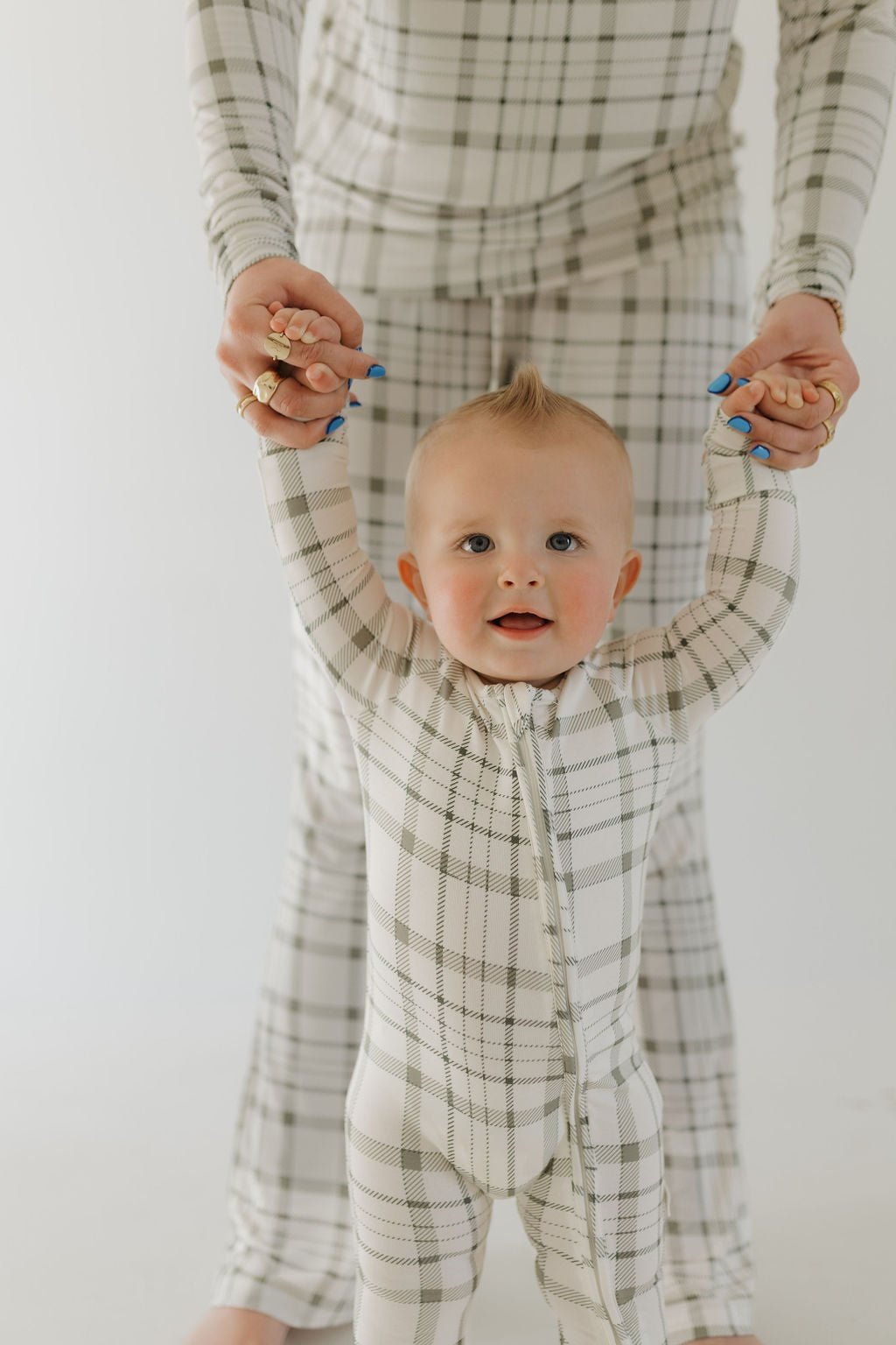 Bamboo Zip Pajamas | Picnic Plaid - Tenth & Pine - zip rompers - Newborn - forever french baby