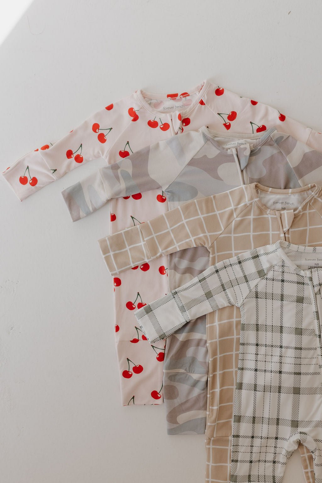 Bamboo Zip Pajamas | Picnic Plaid - Tenth & Pine - zip rompers - Newborn - forever french baby