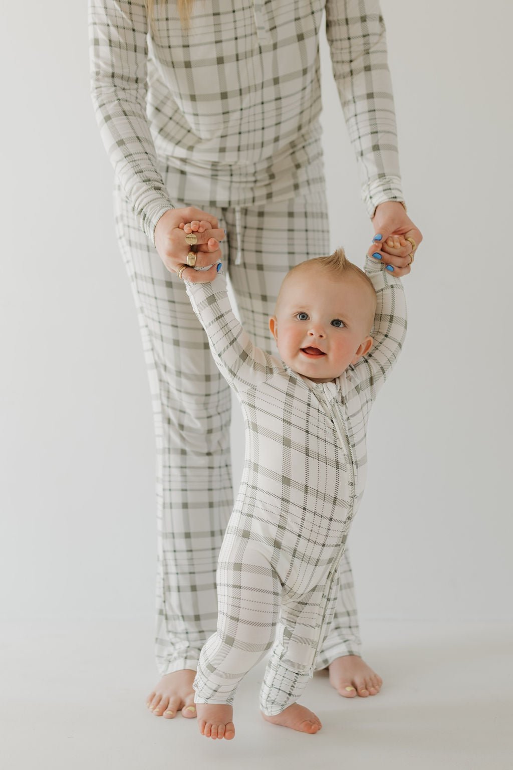 Bamboo Zip Pajamas | Picnic Plaid - Tenth & Pine - zip rompers - Newborn - forever french baby
