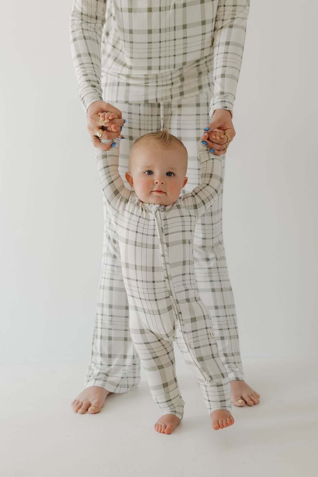 Bamboo Zip Pajamas | Picnic Plaid - Tenth & Pine - zip rompers - Newborn - forever french baby