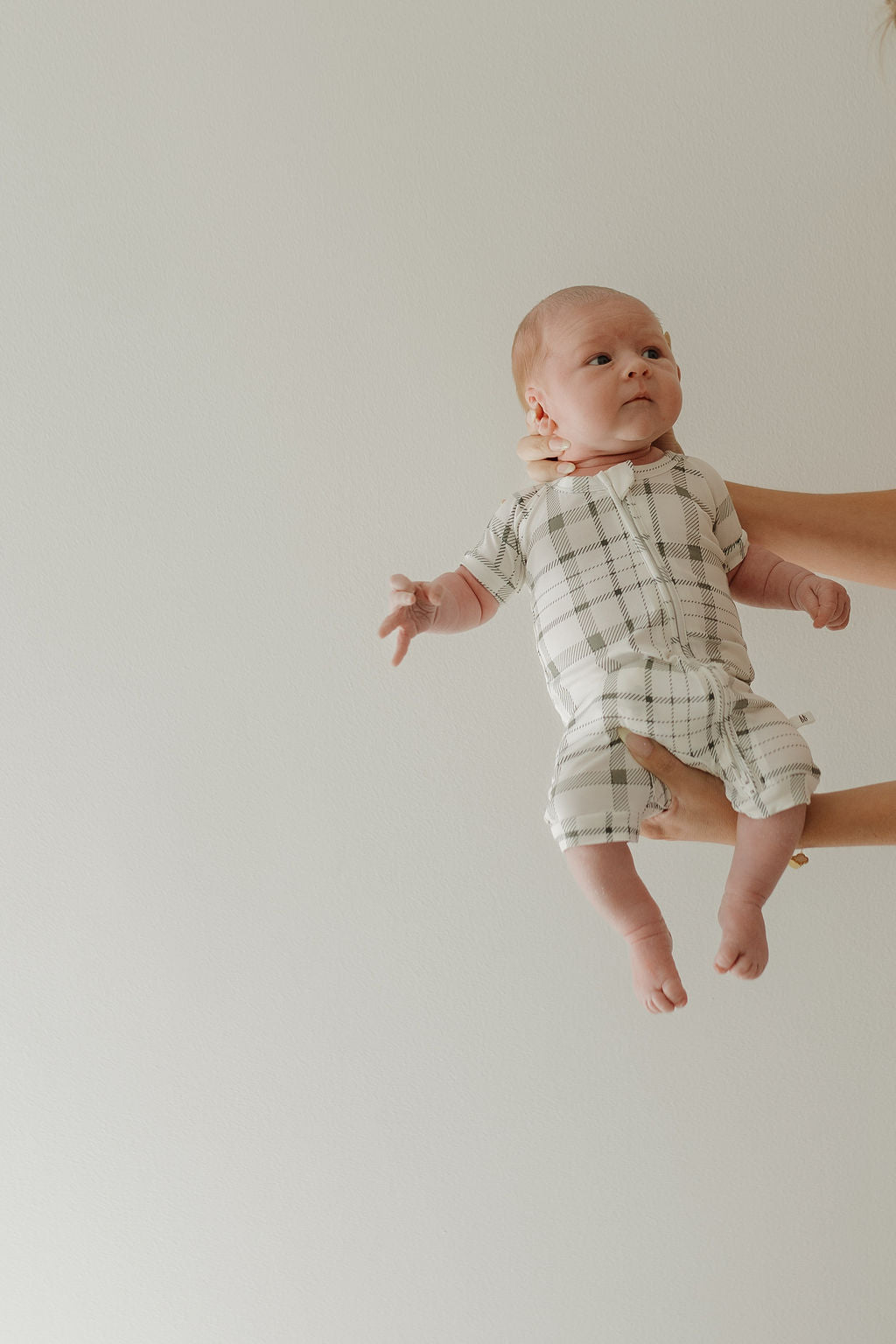 Bamboo Zip Shortie | Picnic Plaid - Tenth & Pine - Zip Shortie - Newborn - forever french baby