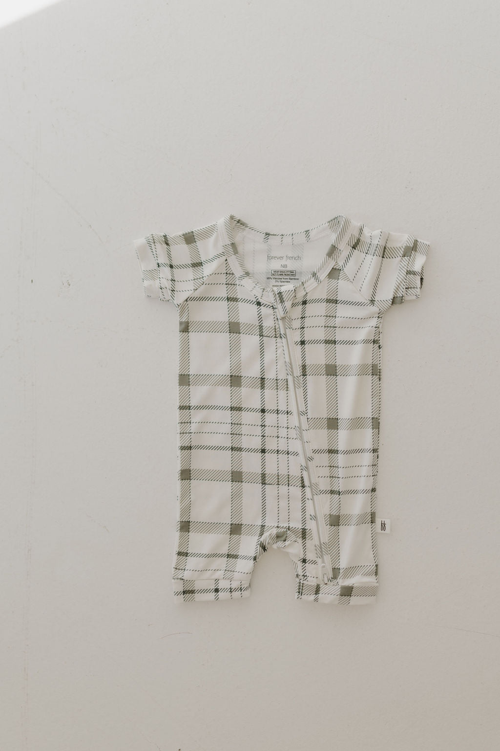 Bamboo Zip Shortie | Picnic Plaid - Tenth & Pine - Zip Shortie - Newborn - forever french baby