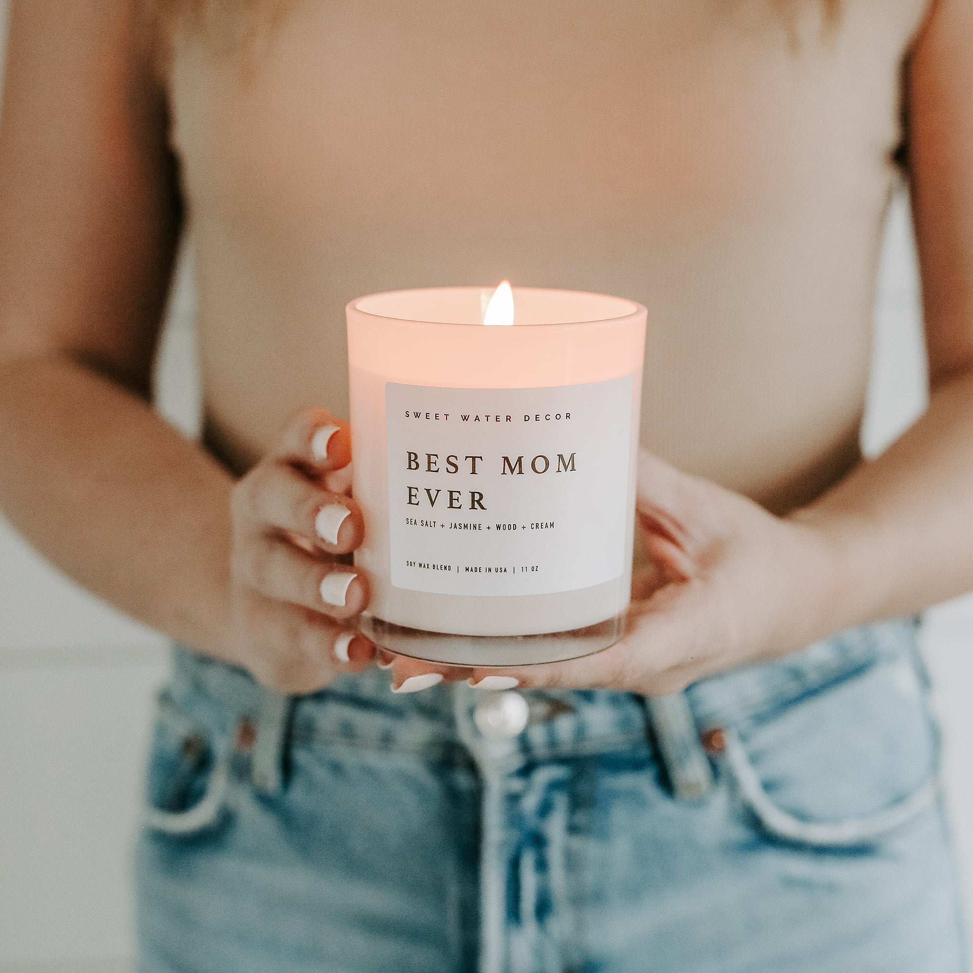 Best Mom Ever! Soy Candle - White Jar - 11 oz - Tenth & Pine - Candles -