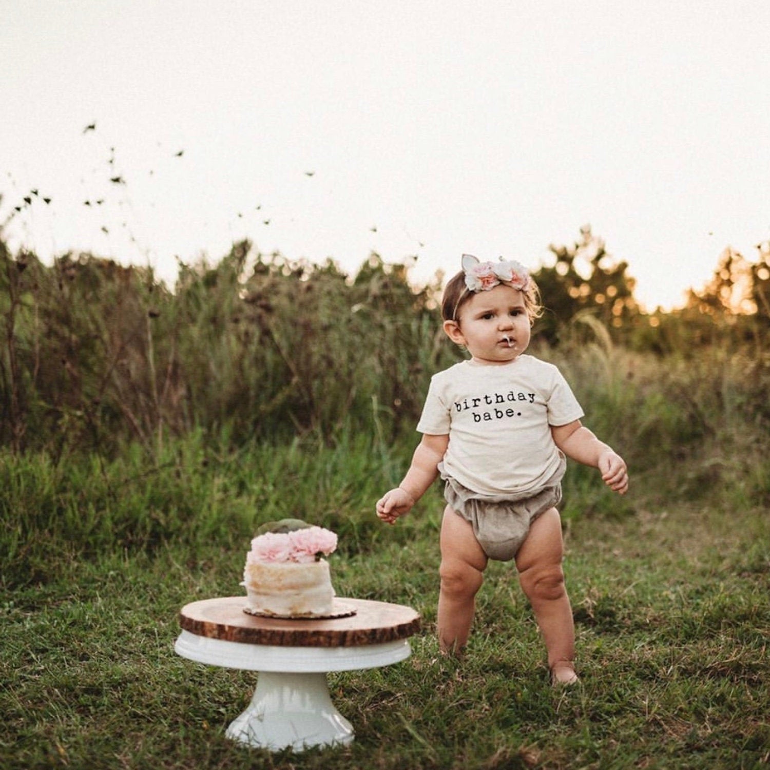Birthday Babe, Organic, Tee, Toddler, Baby, Boy, Girl, Kids, Clothes, Outfit, Unisex, Gender Neutral, Organic Cotton, Quote, Laurel - Tenth & Pine - 12 - 18 months