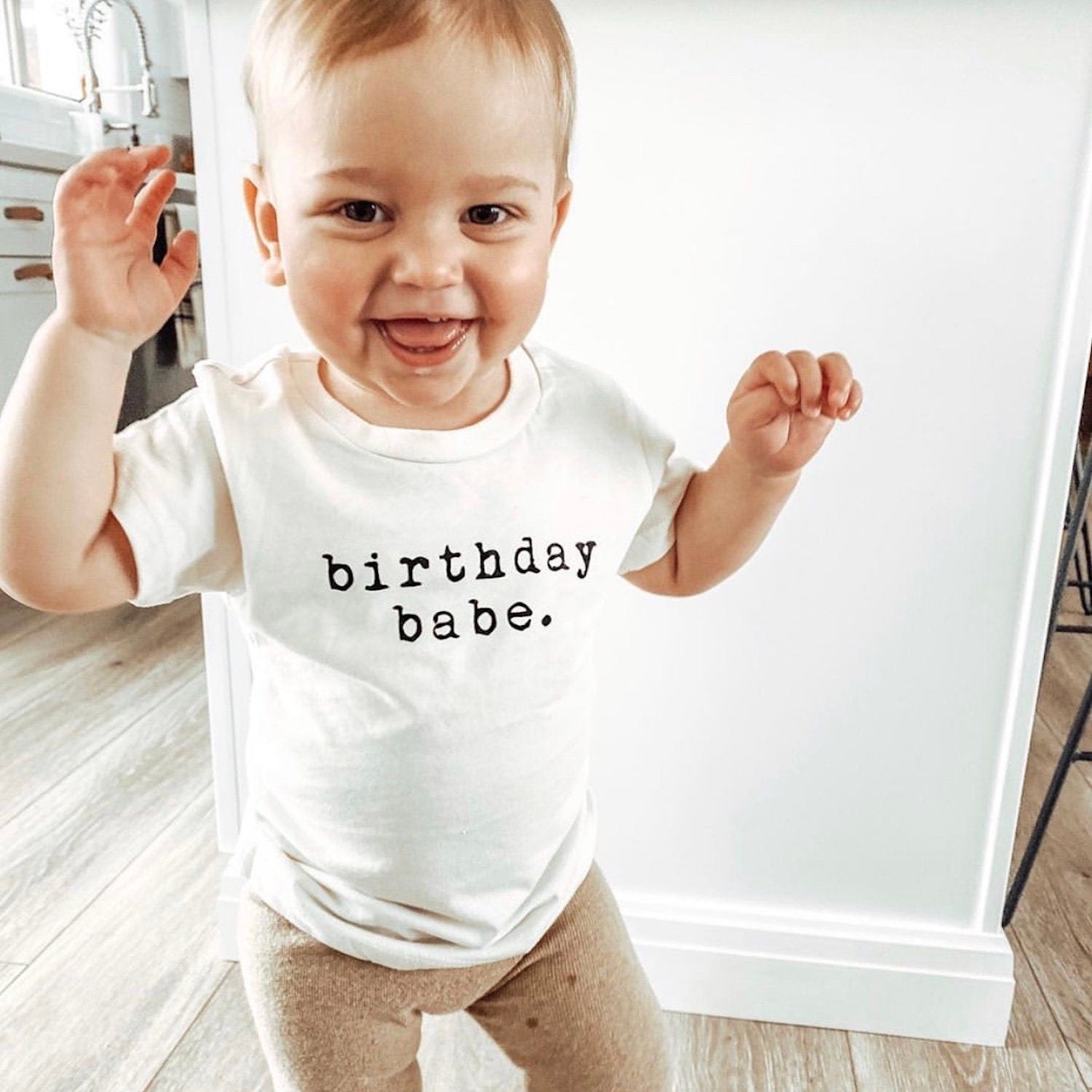 Birthday Babe, Organic, Tee, Toddler, Baby, Boy, Girl, Kids, Clothes, Outfit, Unisex, Gender Neutral, Organic Cotton, Quote, Laurel - Tenth & Pine - 12 - 18 months