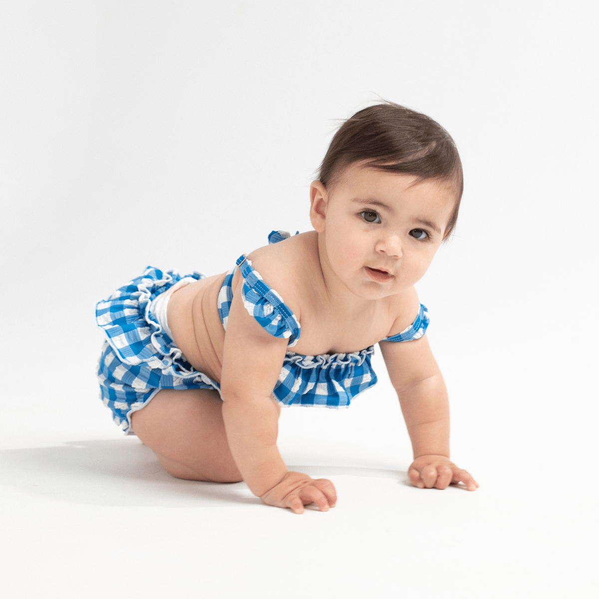 Blue Gingham Mini Cabana Bikini Set - Tenth & Pine - Mini Swimwear - 0 - 6 Months - Blue Gingham - Montce