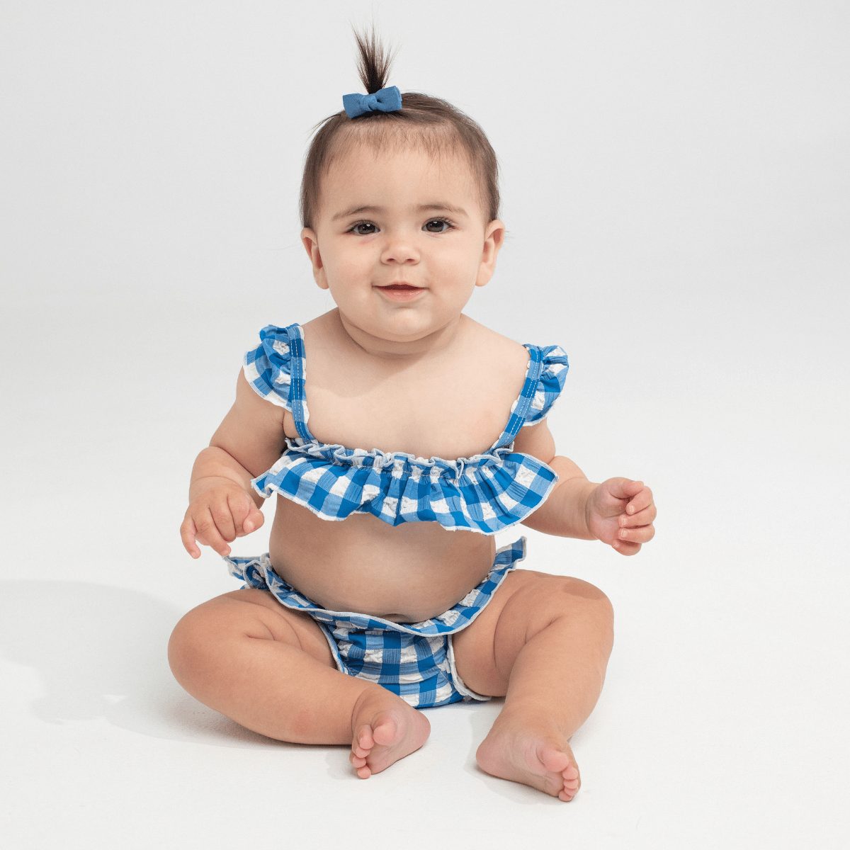 Blue Gingham Mini Cabana Bikini Set - Tenth & Pine - Mini Swimwear - 0 - 6 Months - Blue Gingham - Montce