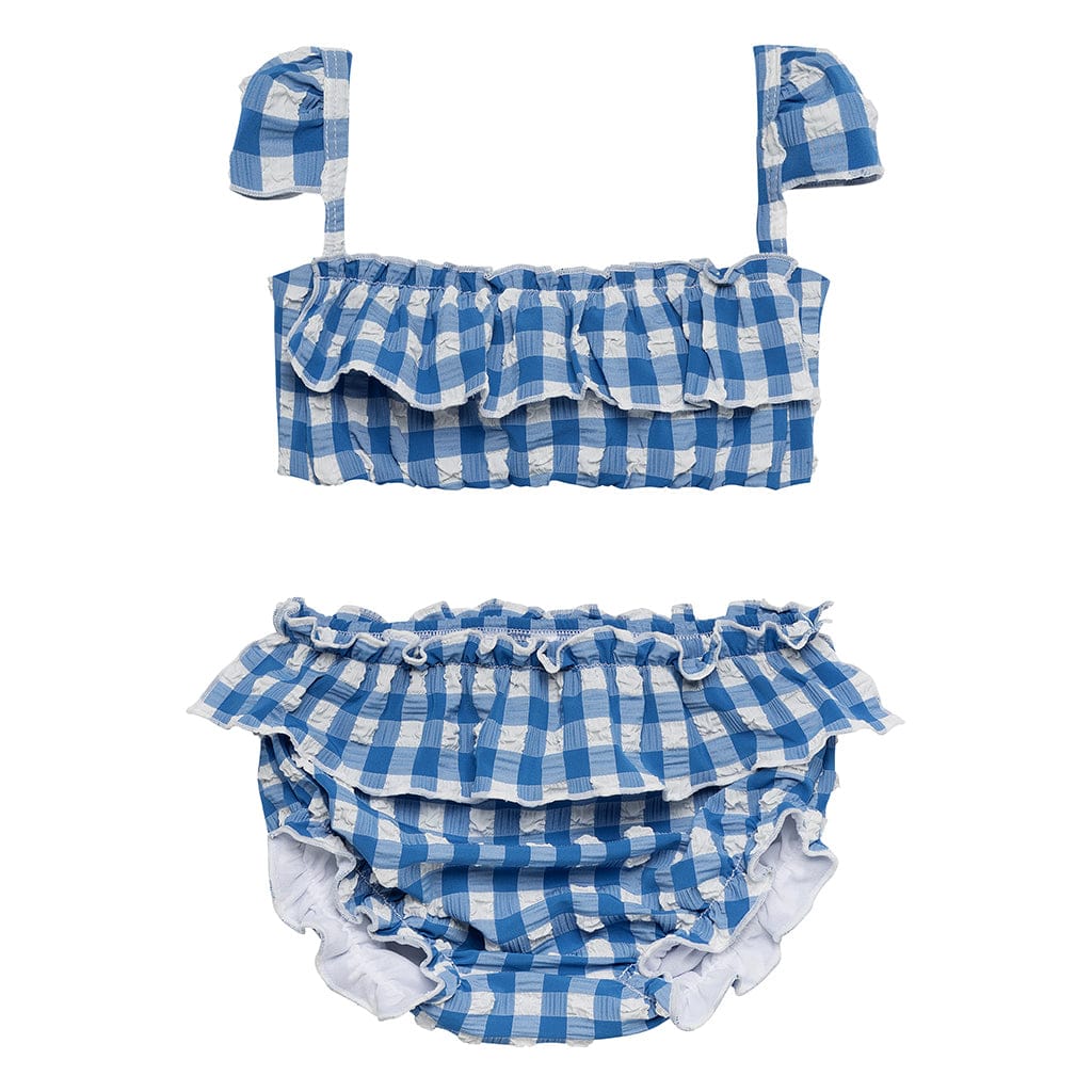 Blue Gingham Mini Cabana Bikini Set - Tenth & Pine - Mini Swimwear - 0 - 6 Months - Blue Gingham - Montce